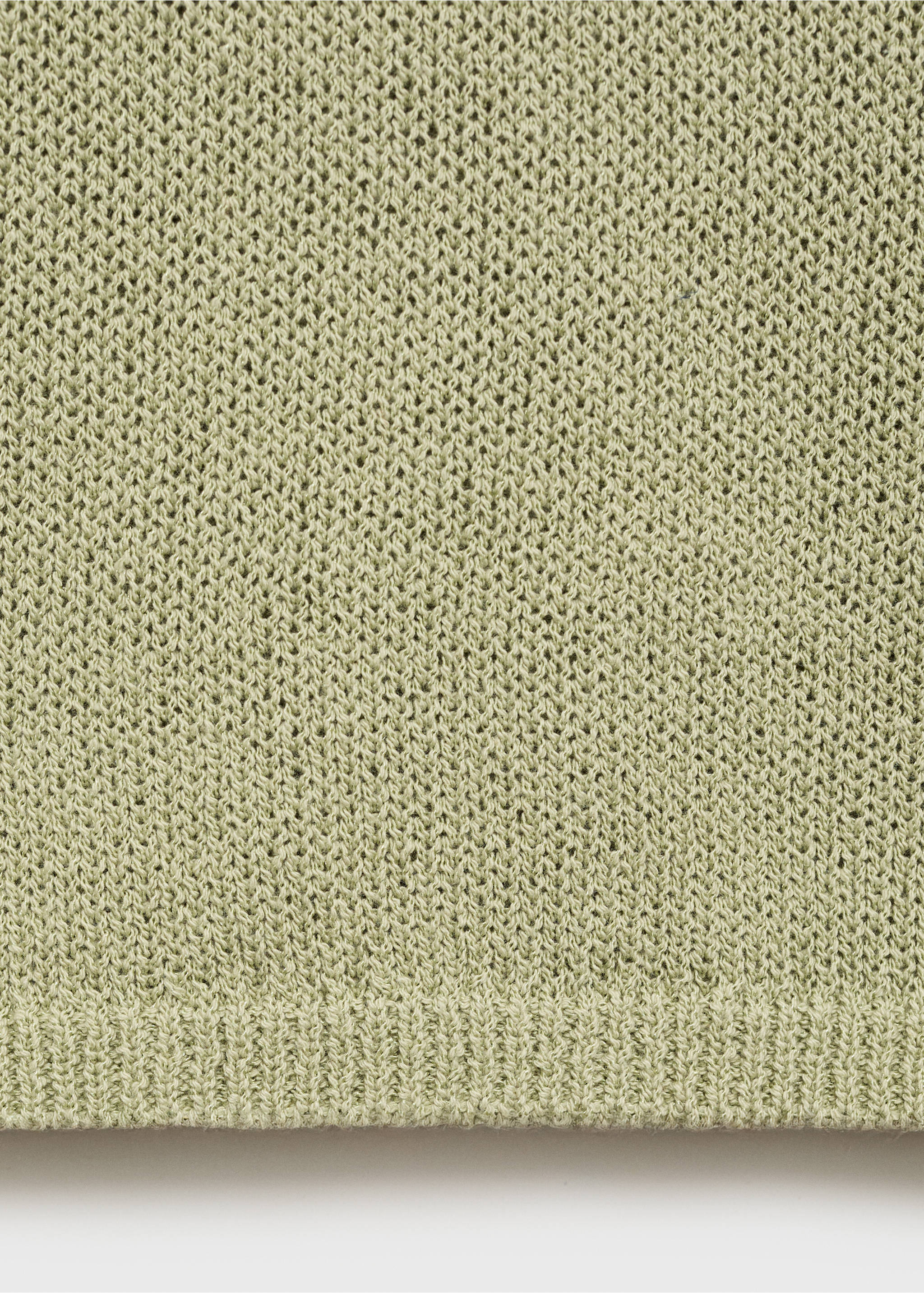 Short-sleeved knitted cotton sweater - Details of the article 0, Aqua Green. Ref: 87027166-00.