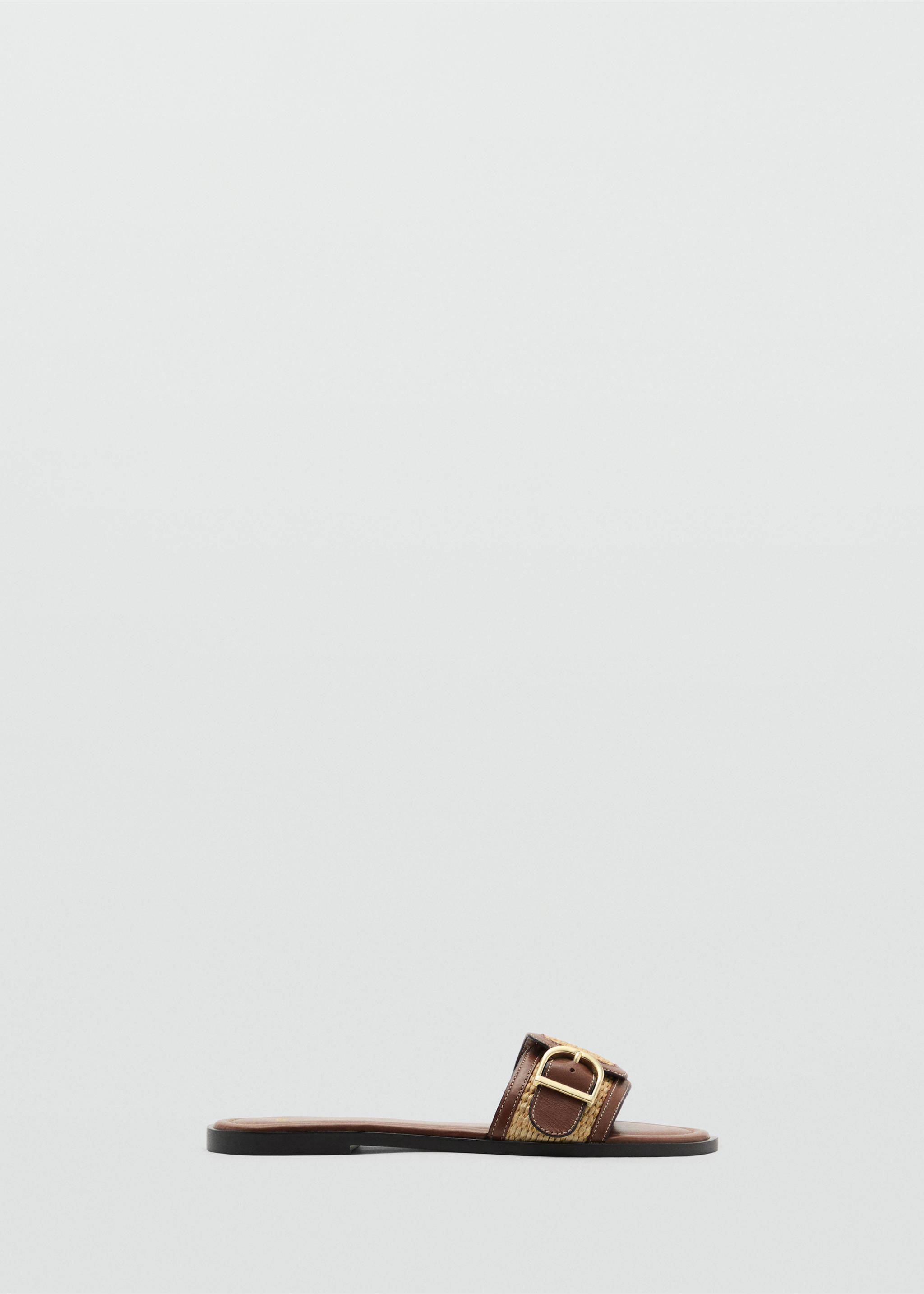 Raffia sandals with buckle and strap - Article without model, Leather. Ref: 87027167-00.