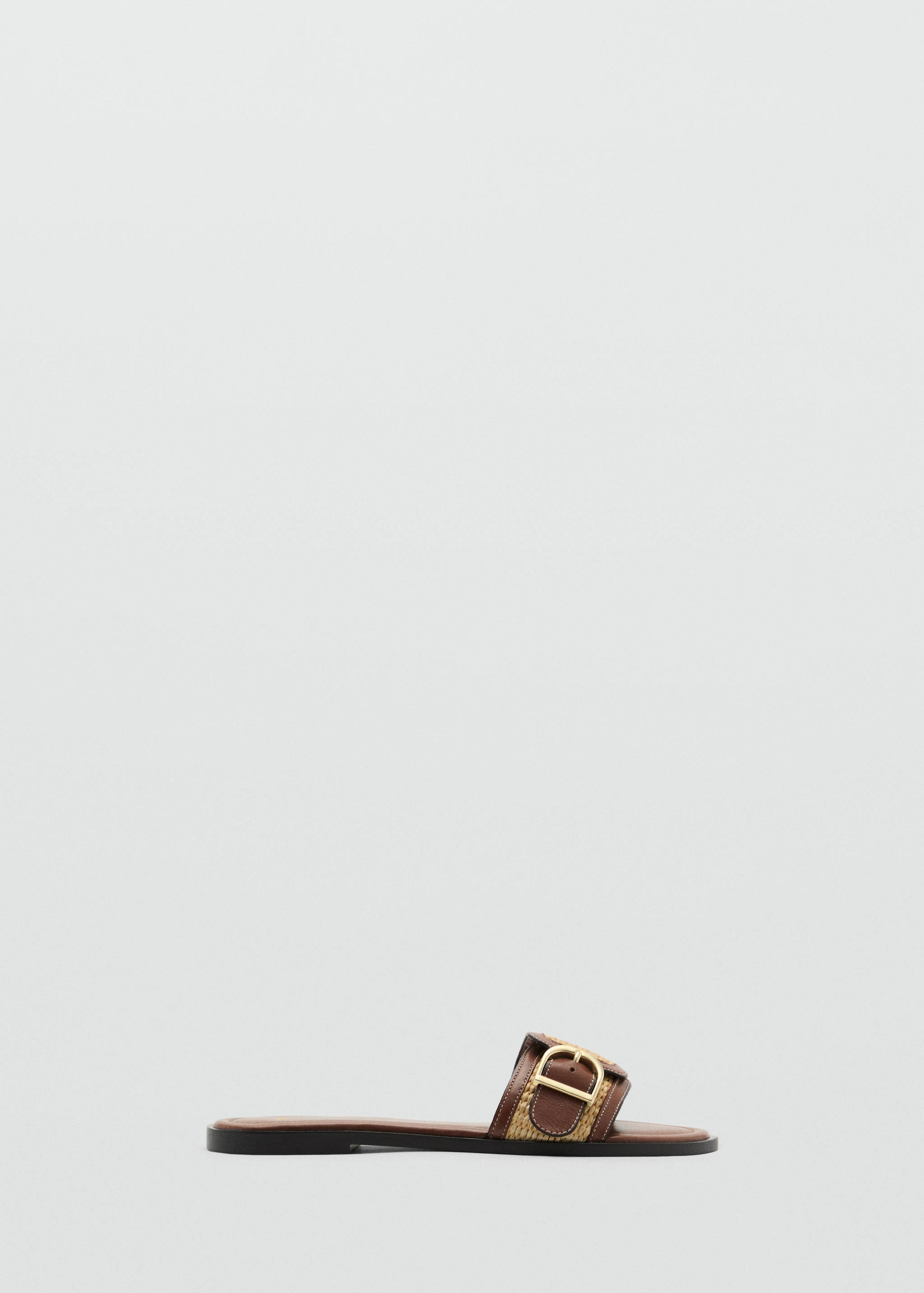 Raffia sandals with buckle and strap - Article without model