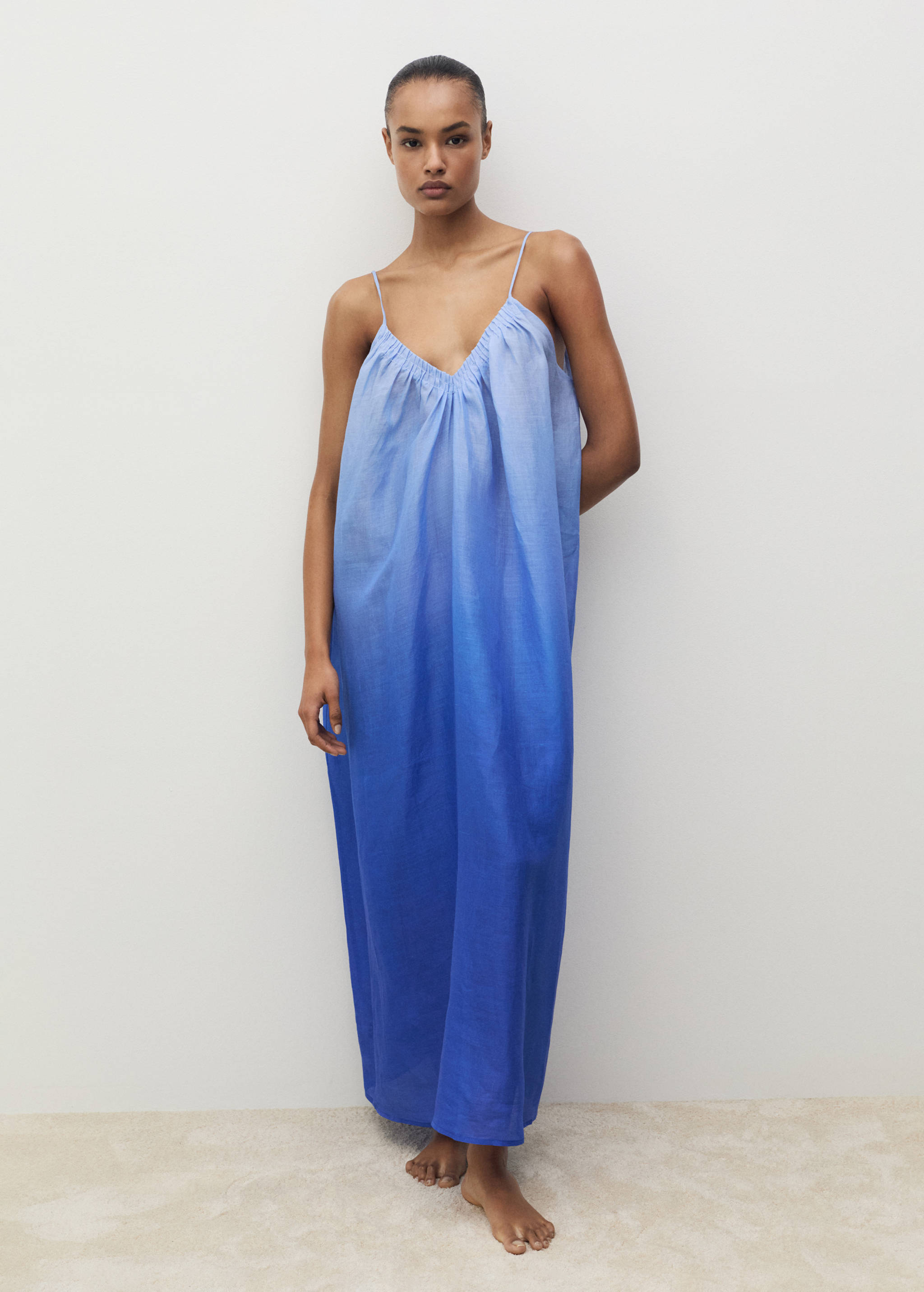 Ramie nightdress with degraded effect - General plane