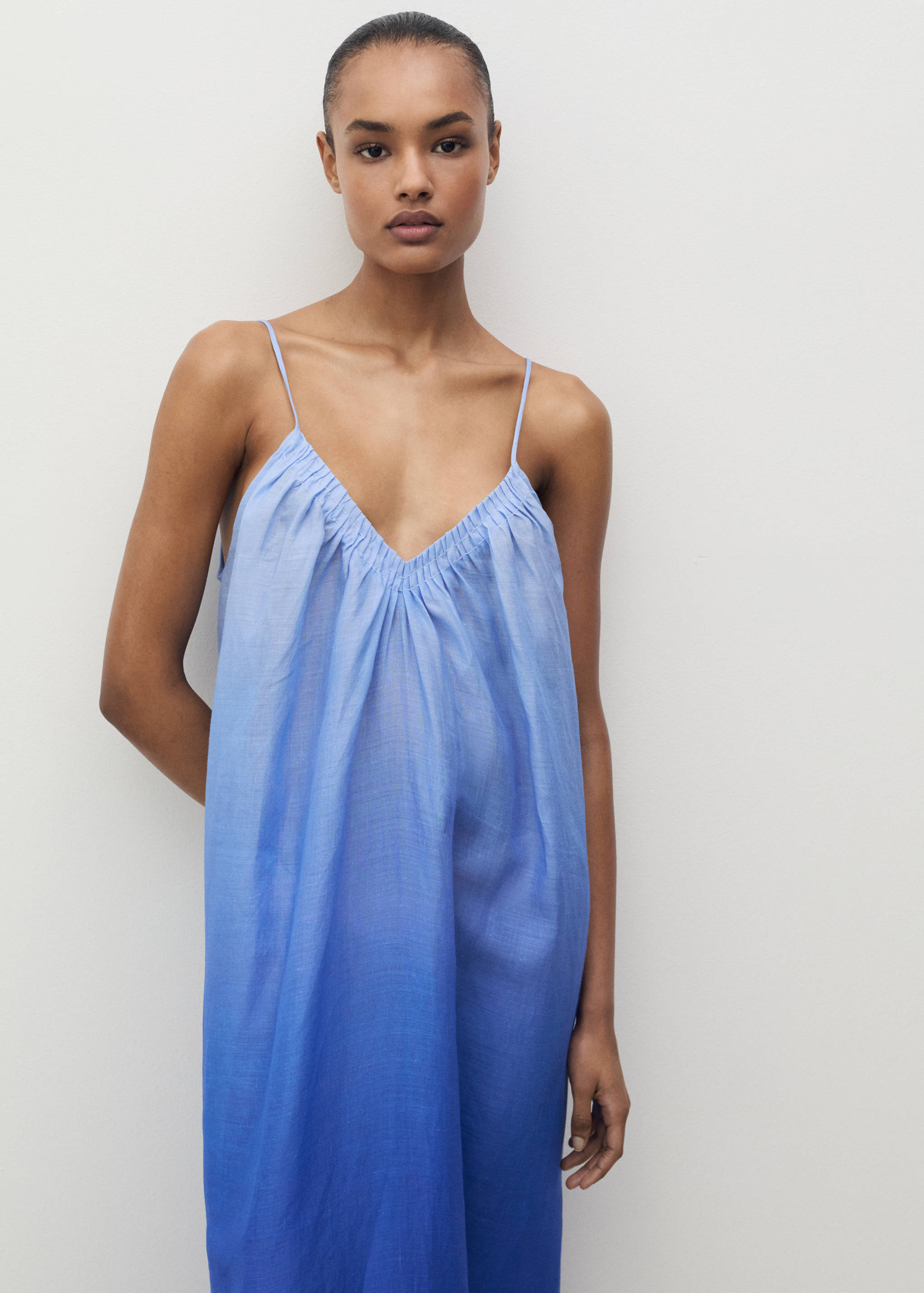 Ramie nightdress with degraded effect - Medium plane