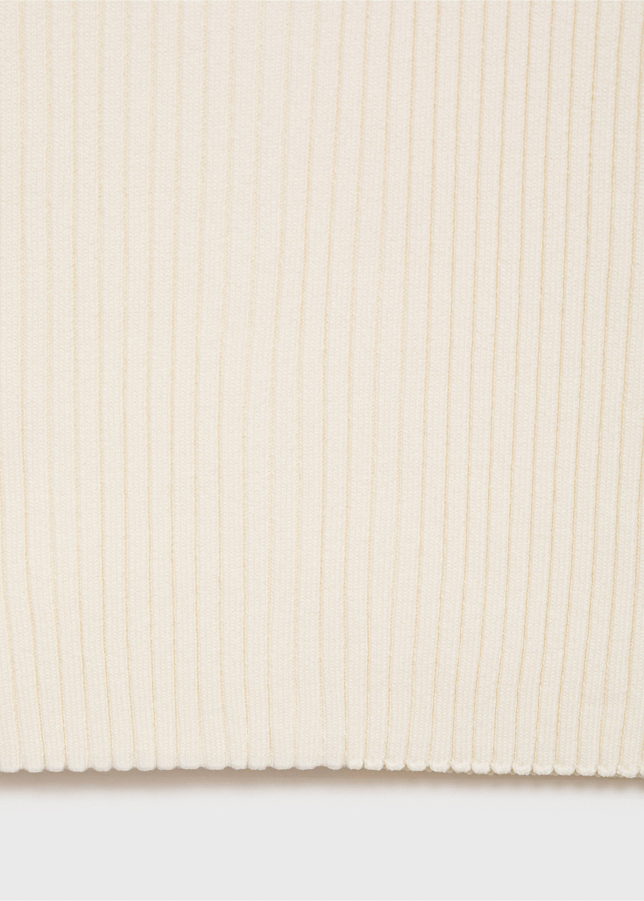 Ribbed polo-neck sweater - Details of the article 0, Ecru. Ref: 87027172-00.
