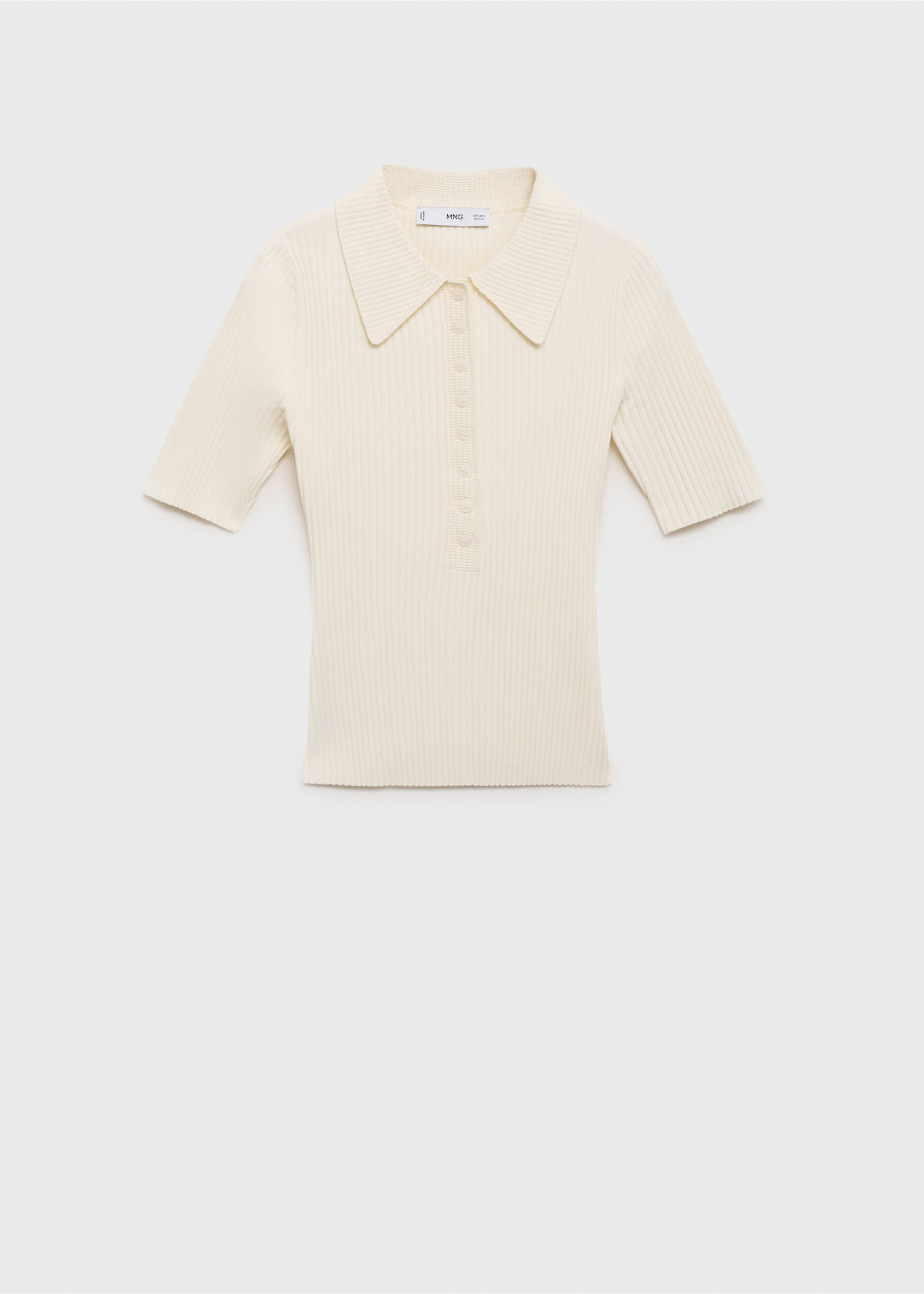 Ribbed polo-neck sweater - Article without model, Ecru. Ref: 87027172-00.