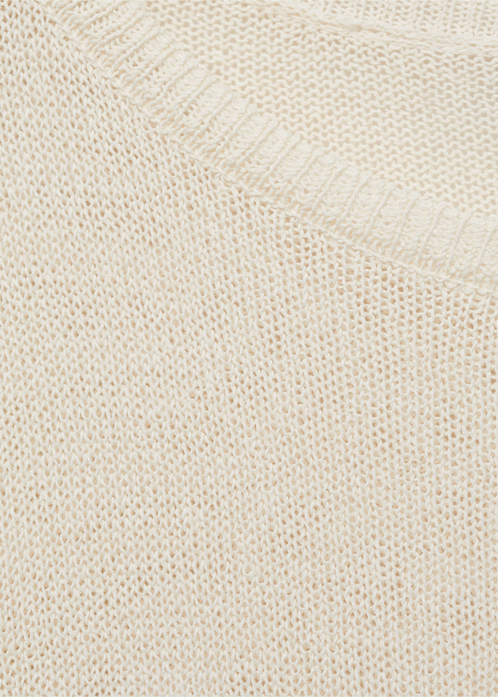 Boat-neck knitted sweater - Details of the article 8, Ecru. Ref: 87027174-00.