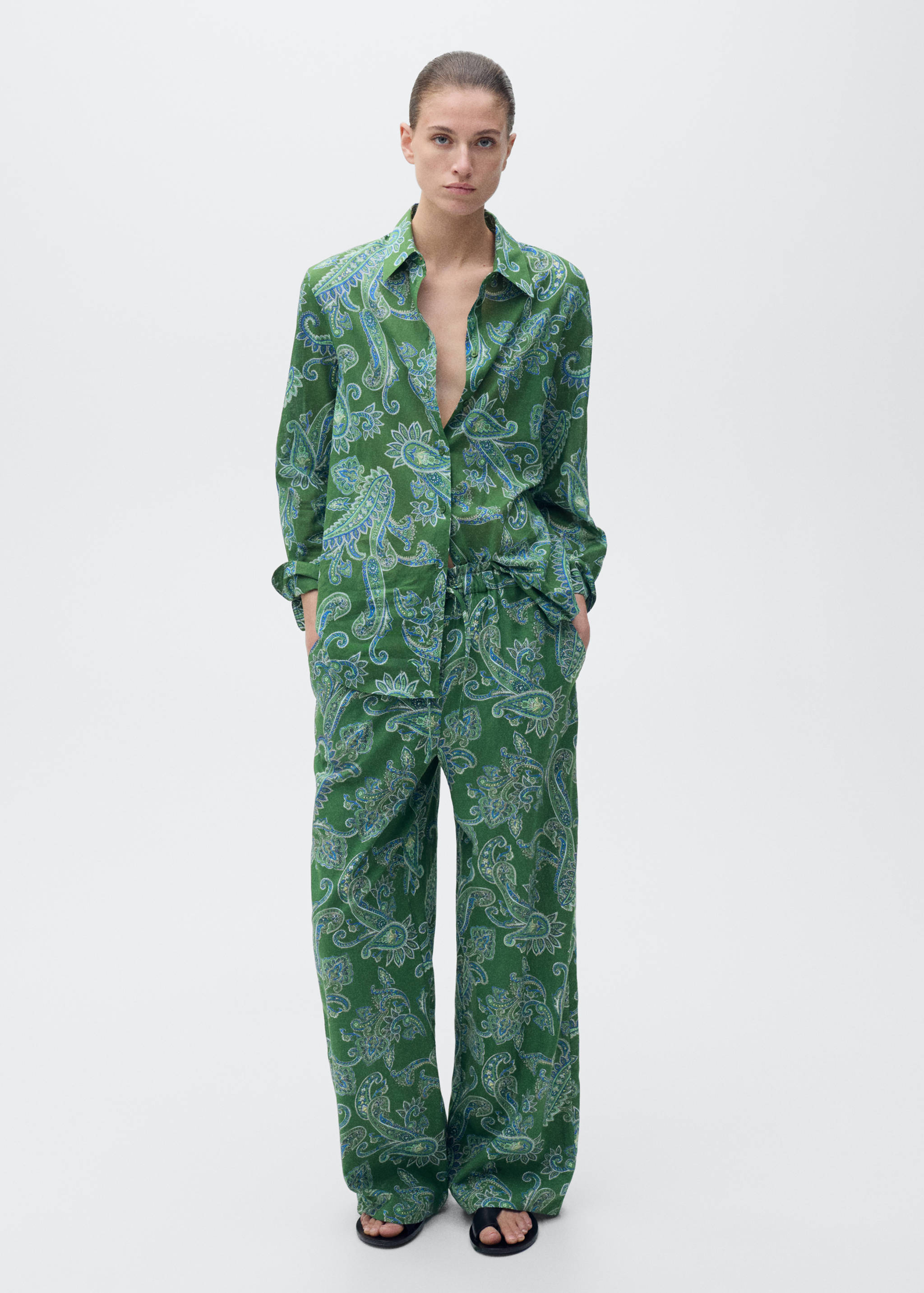 Paisley-print pants - General plane