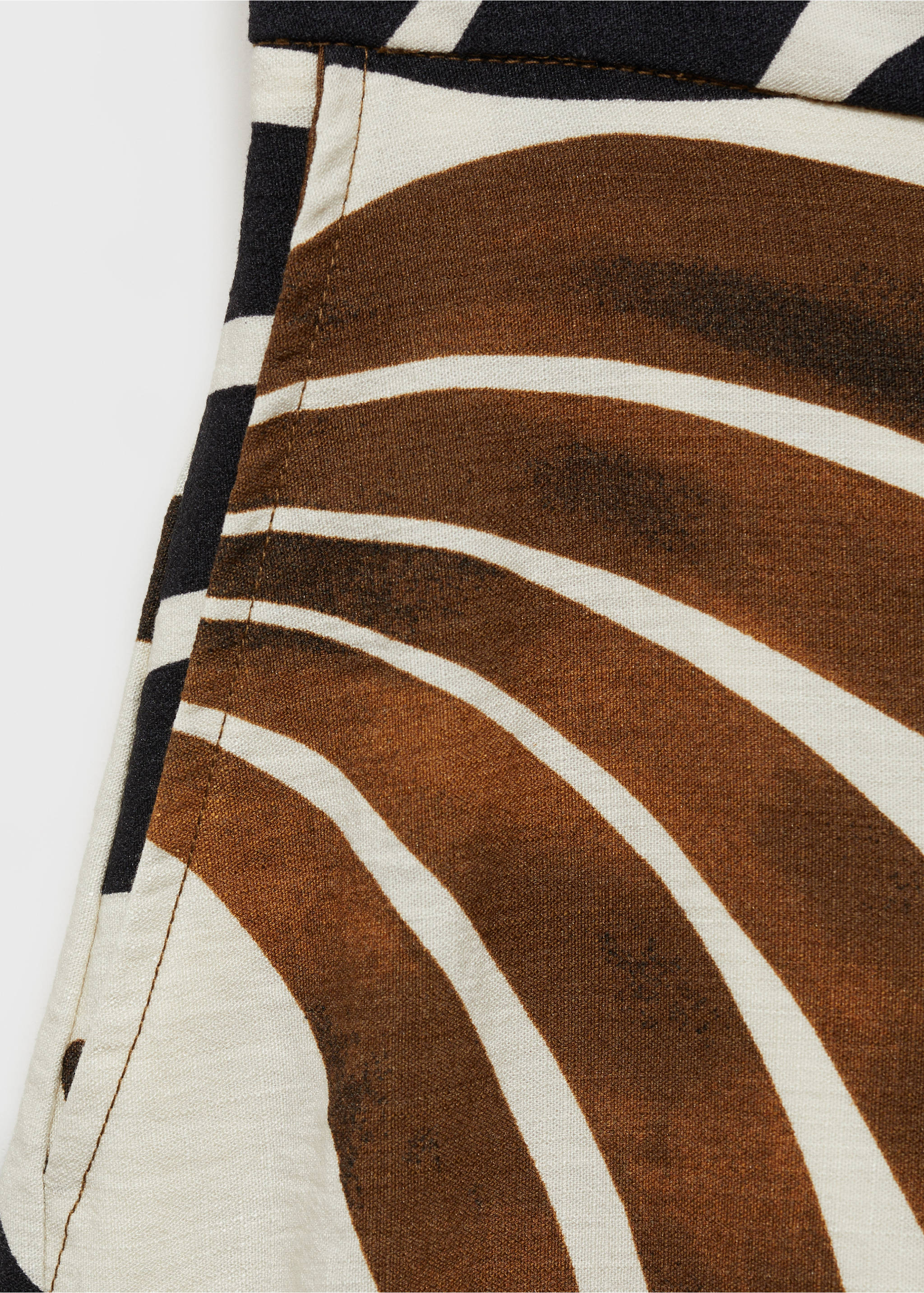 Abstract-print wide leg trousers - Details of the article 0, Ecru. Ref: 87027176-00.