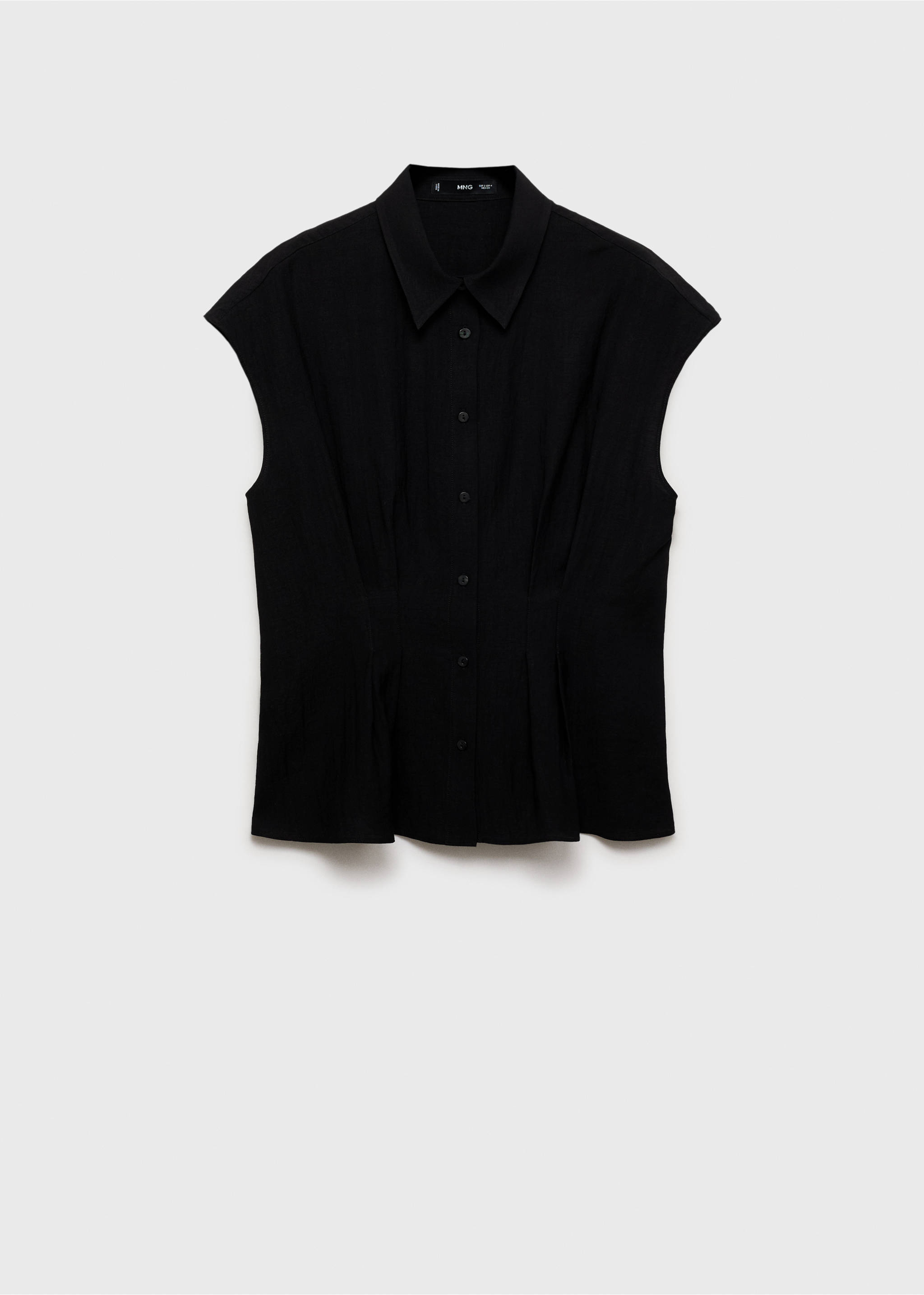 Chemise pinces manches courtes - Article sans modèle, Noir. Ref: 87027180-00.