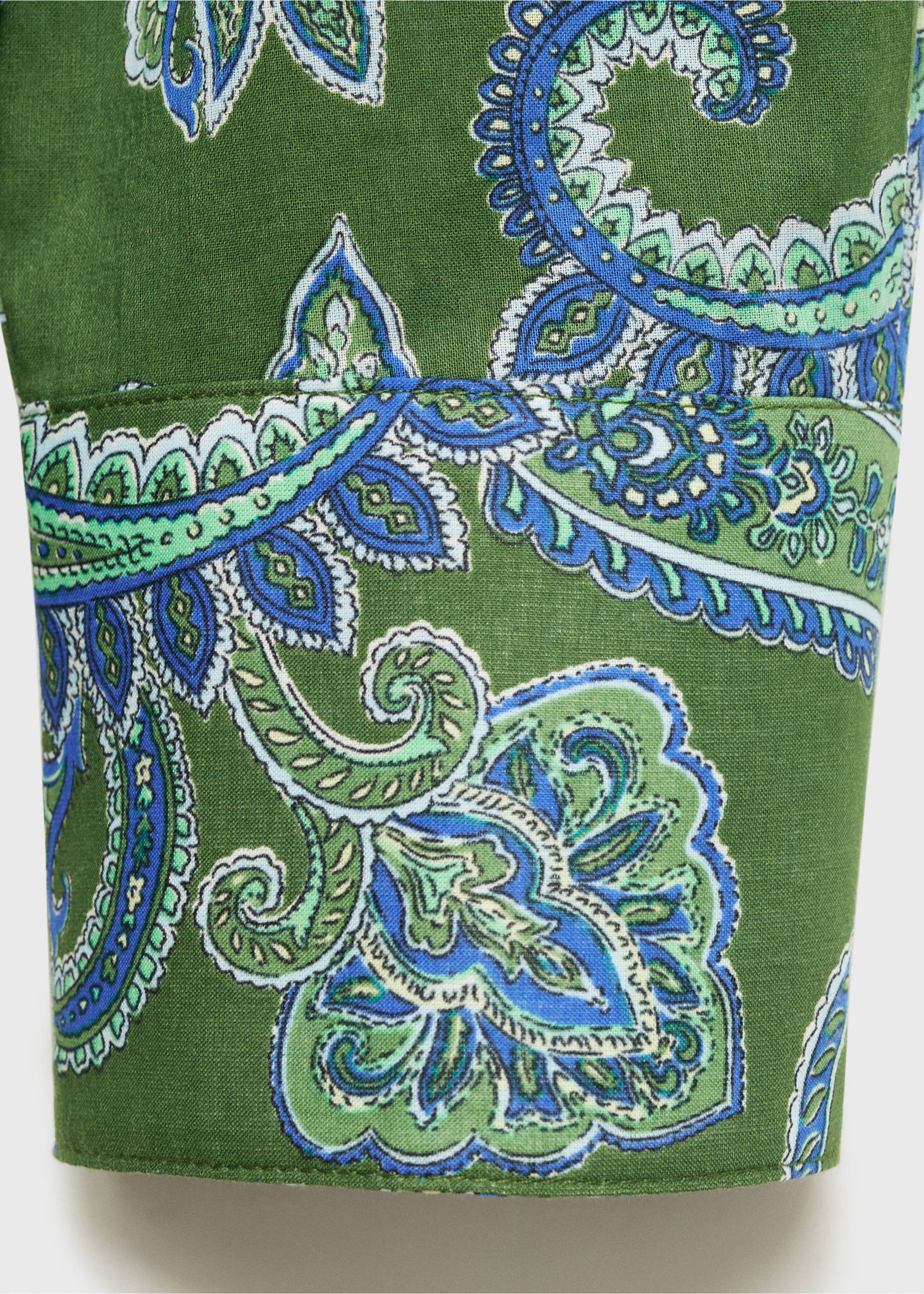 Camisa algodón paisley - Detalle del artículo 0, Verde. Ref: 87027182-00.