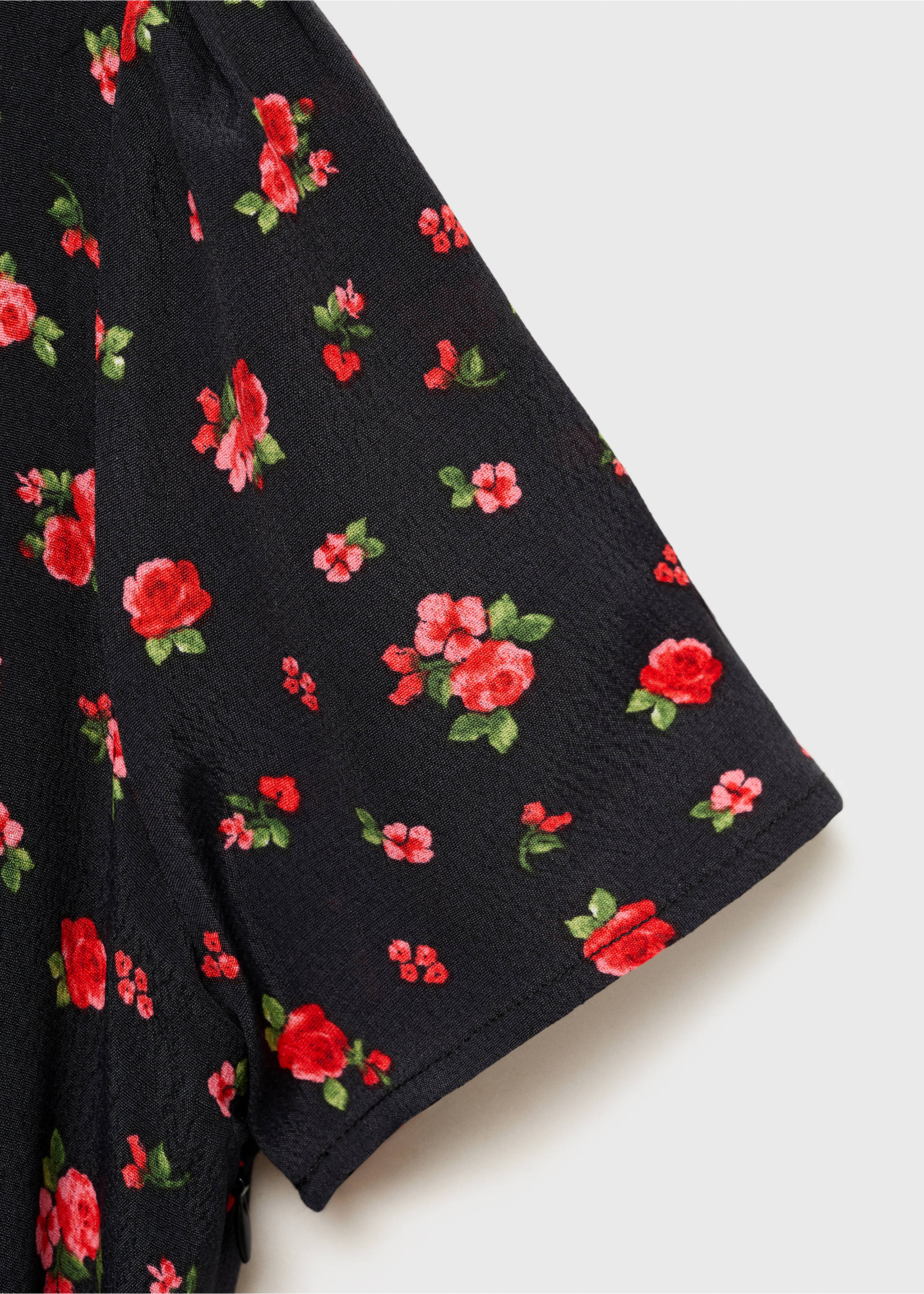Midi floral dress - Details of the article 0, Black. Ref: 87027183-00.