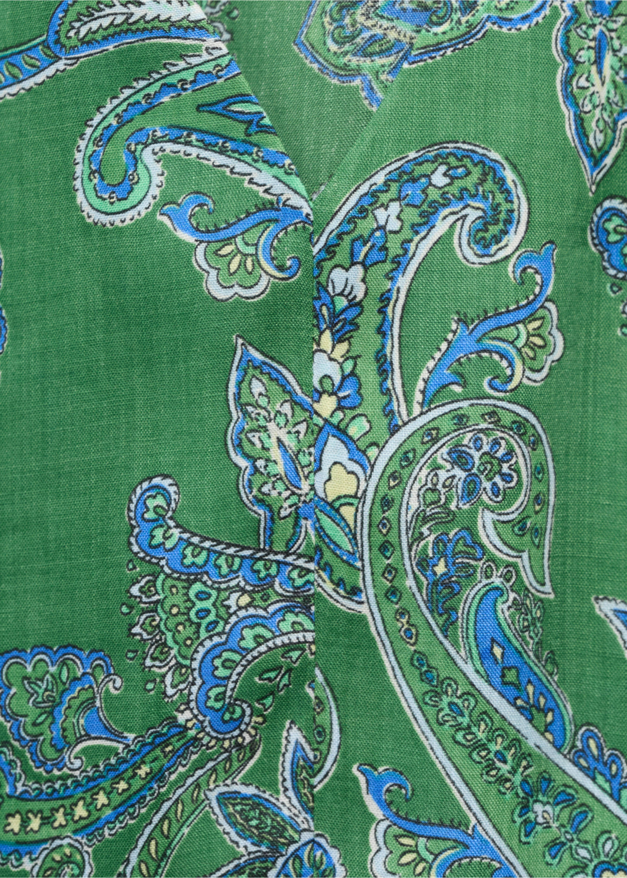 Ramie paisley dress - Details of the article 0, Green. Ref: 87027184-00.