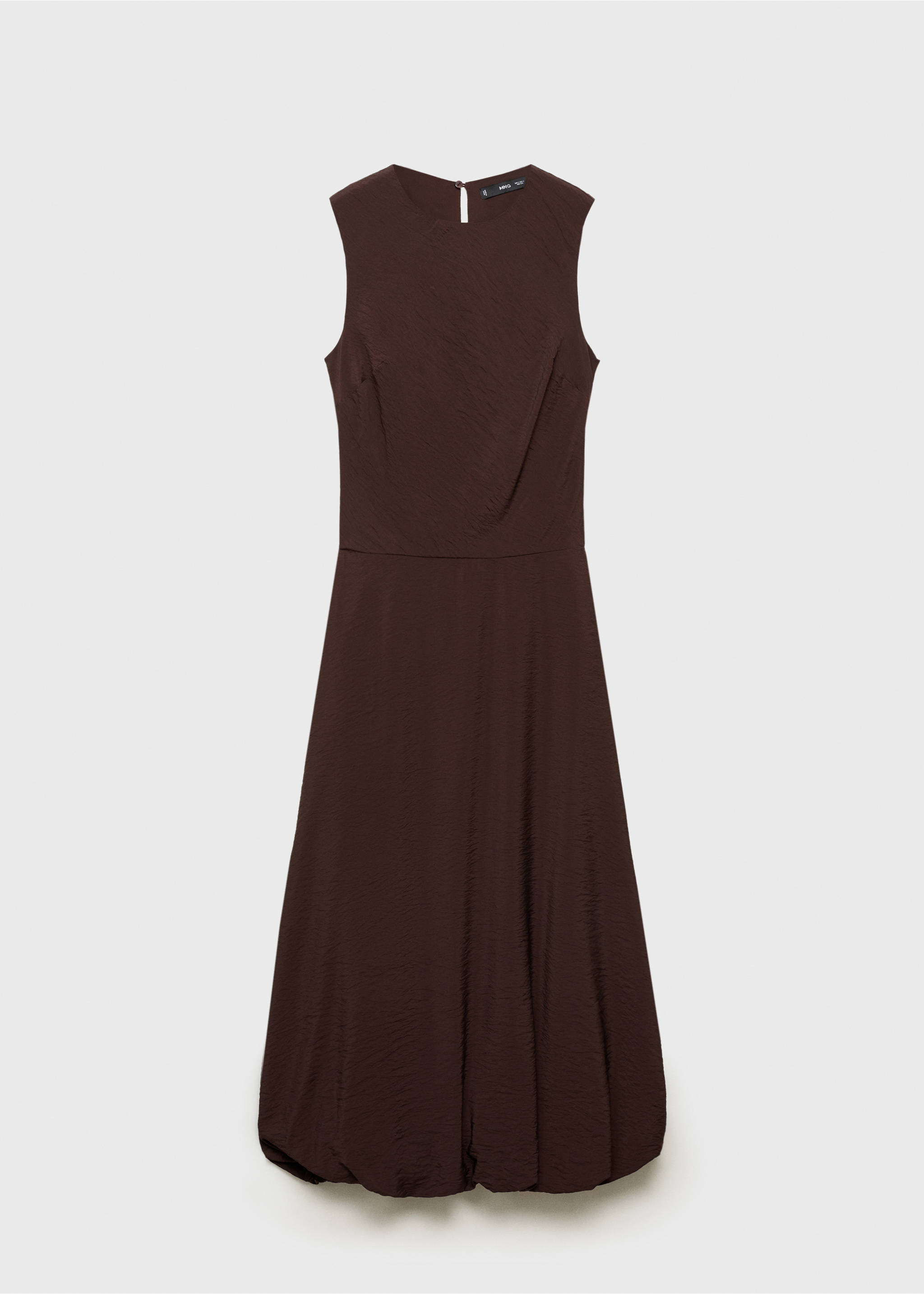 Robe midi manches bouffantes - Article sans modèle, Chocolat. Ref: 87027185-00.
