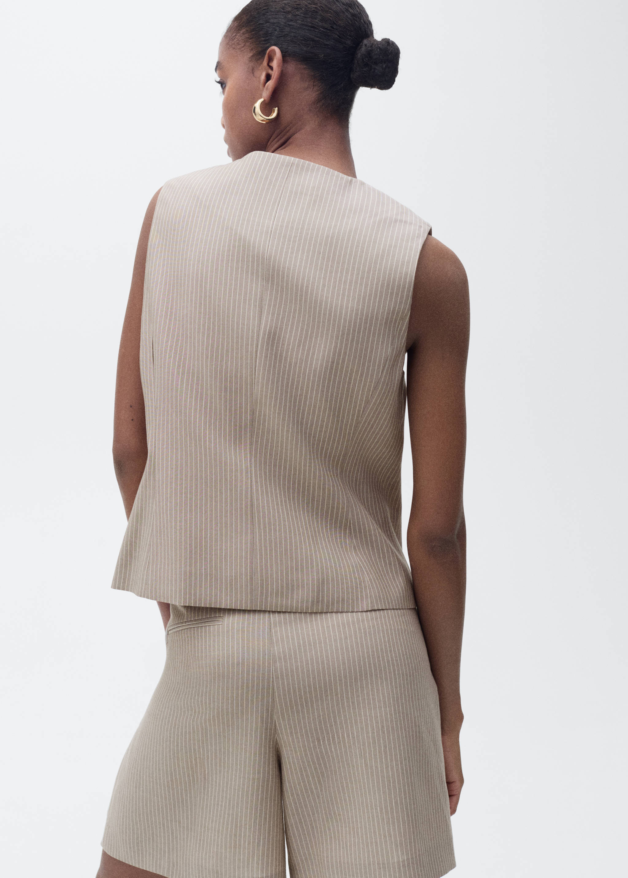 Striped lyocell suit vest - Reverse of the article