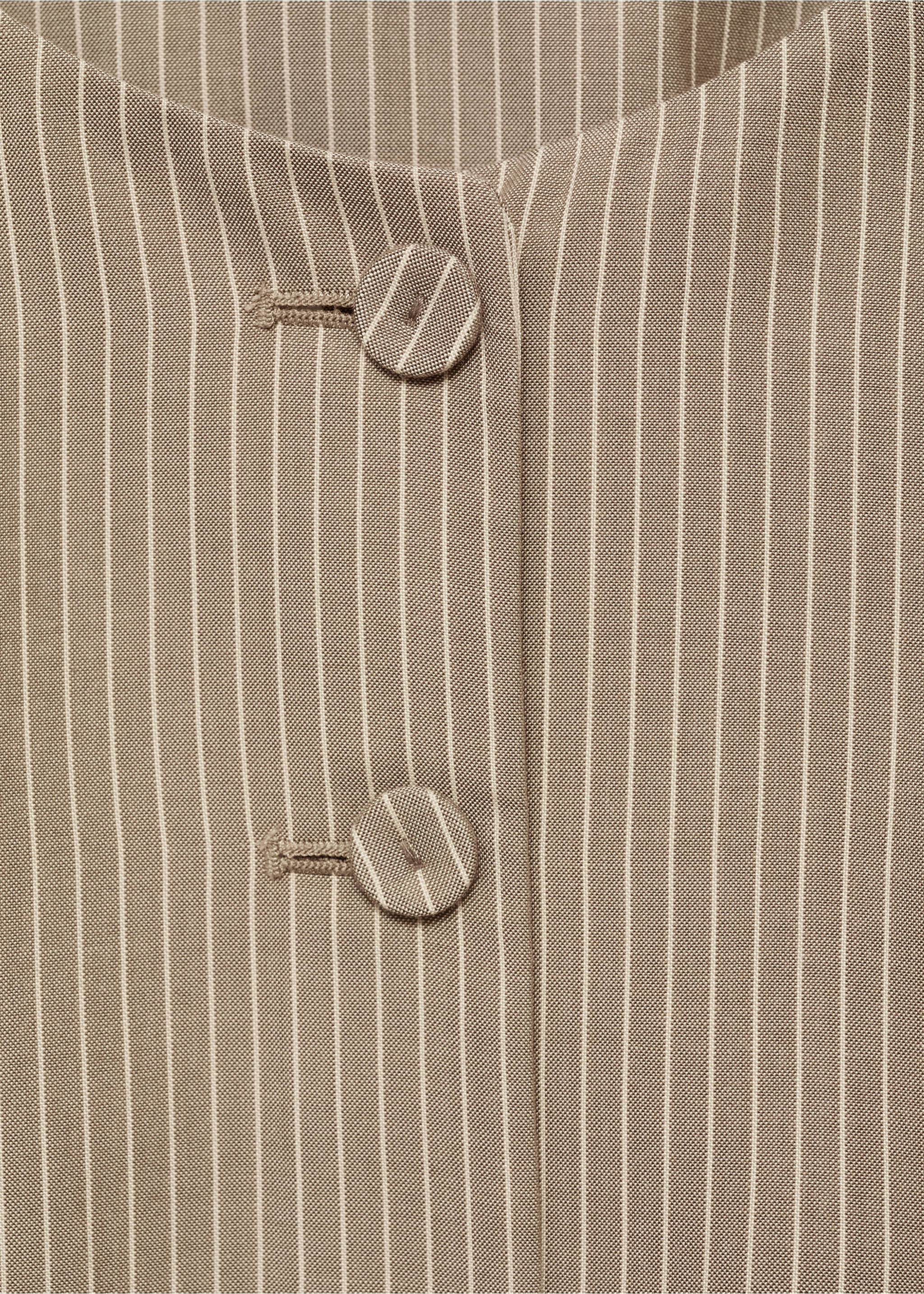 Striped lyocell suit vest - Details of the article 8, Medium Brown. Ref: 87027187-00.