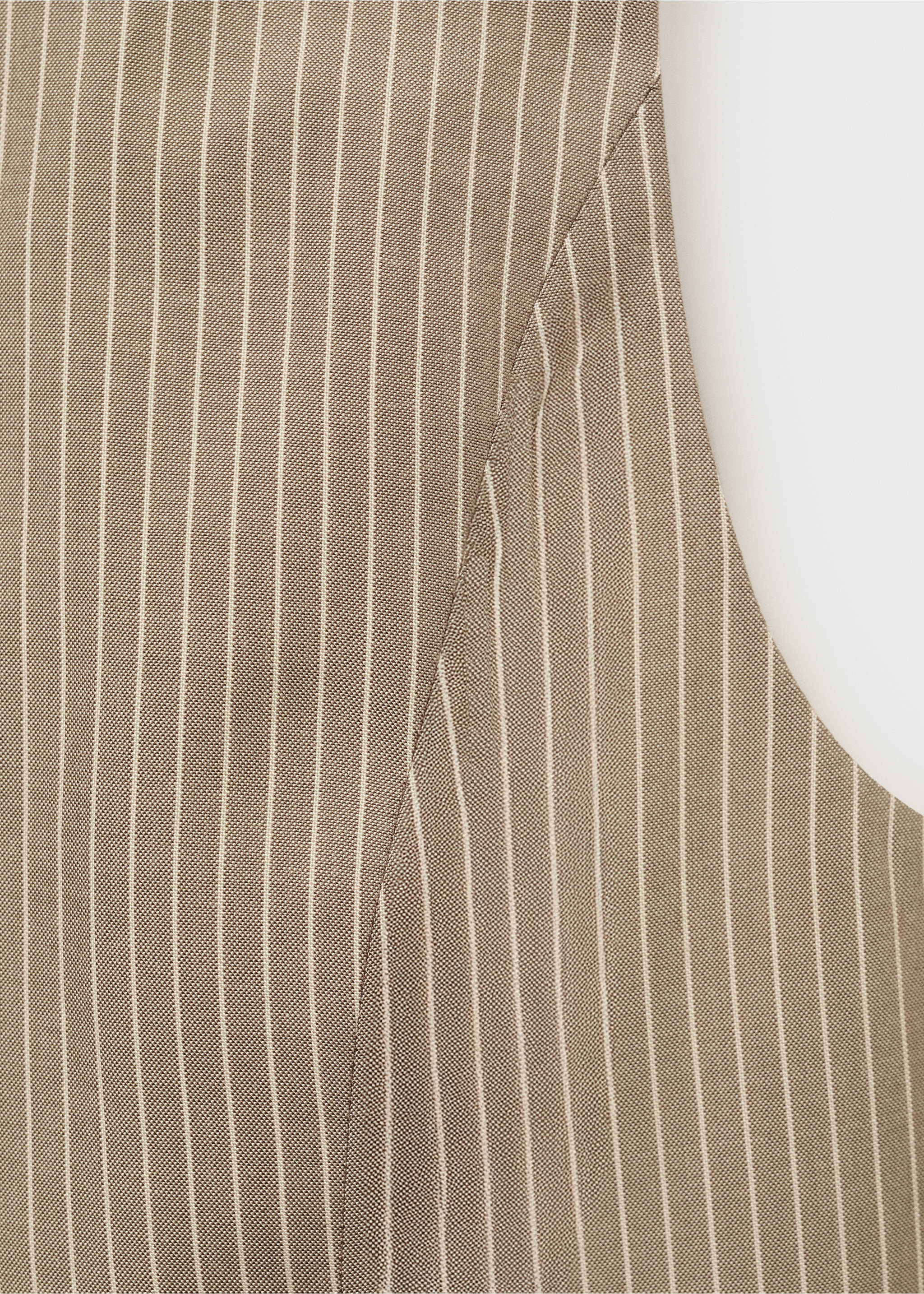 Striped lyocell suit vest - Details of the article 0, Medium Brown. Ref: 87027187-00.