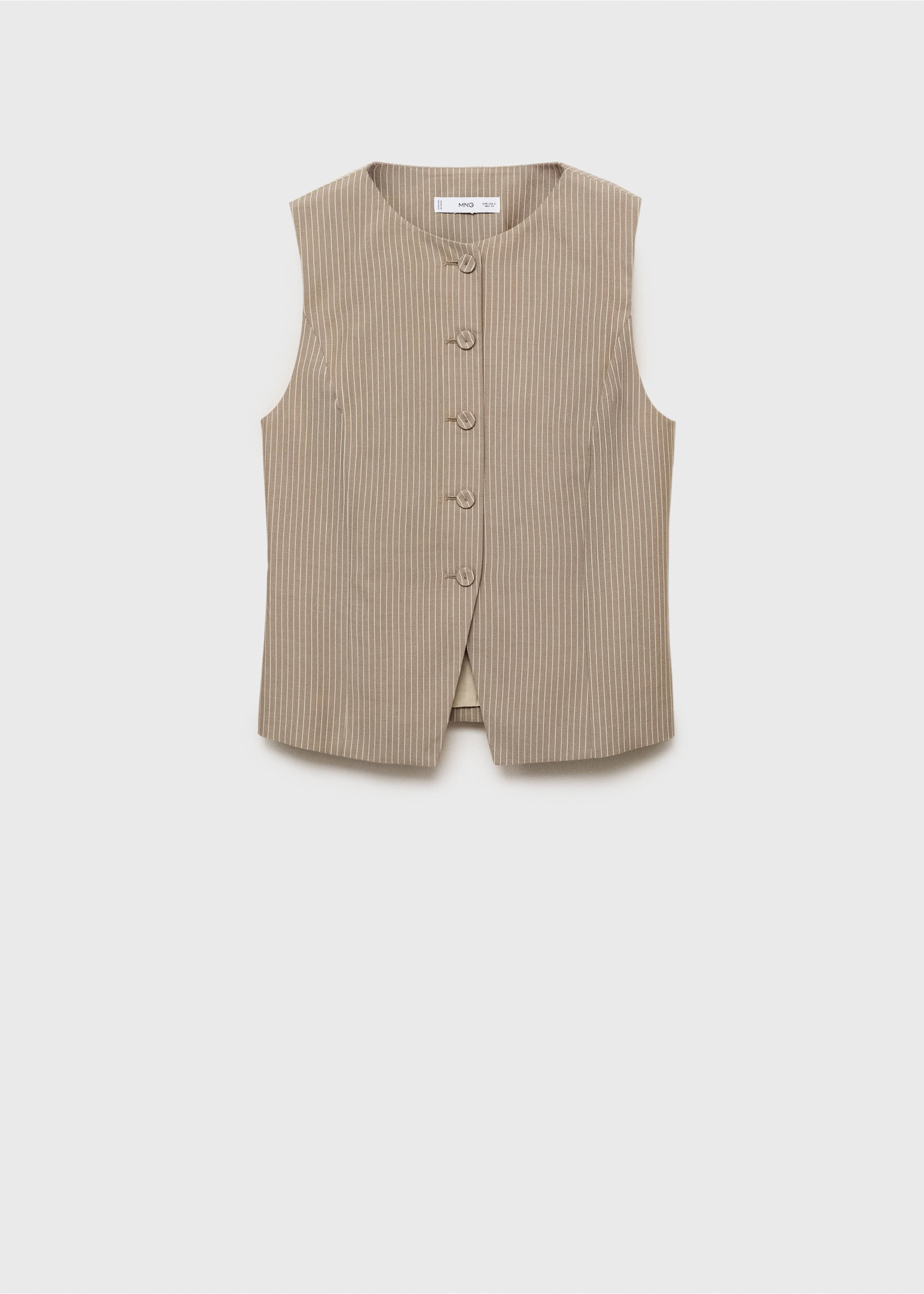 Vestă de costum din lyocell cu dungi - Articol fără model, Maro mediu. Ref: 87027187-00.