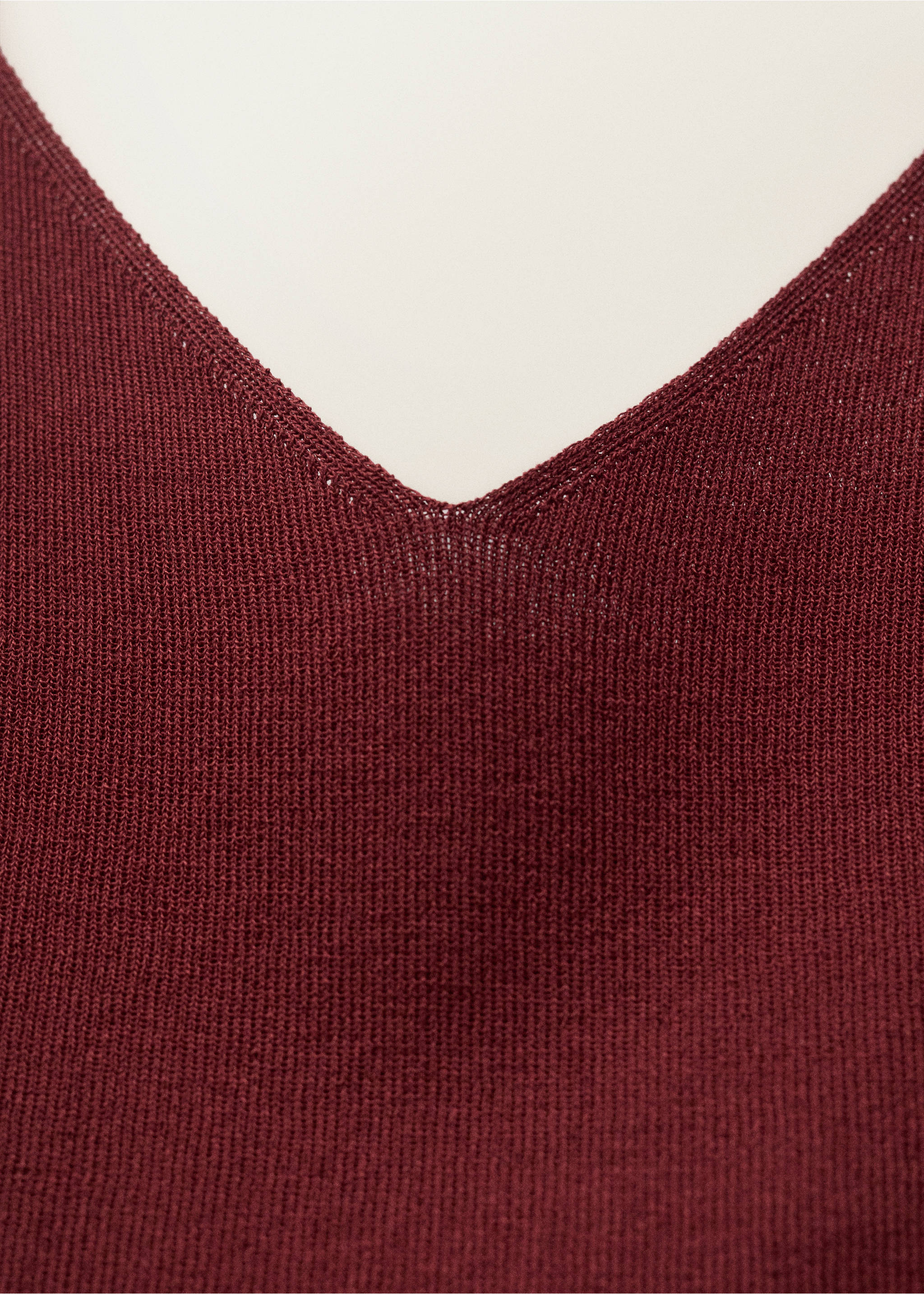 Fine-knit crop top - Details of the article 0, Burgundy. Ref: 87027190-00.