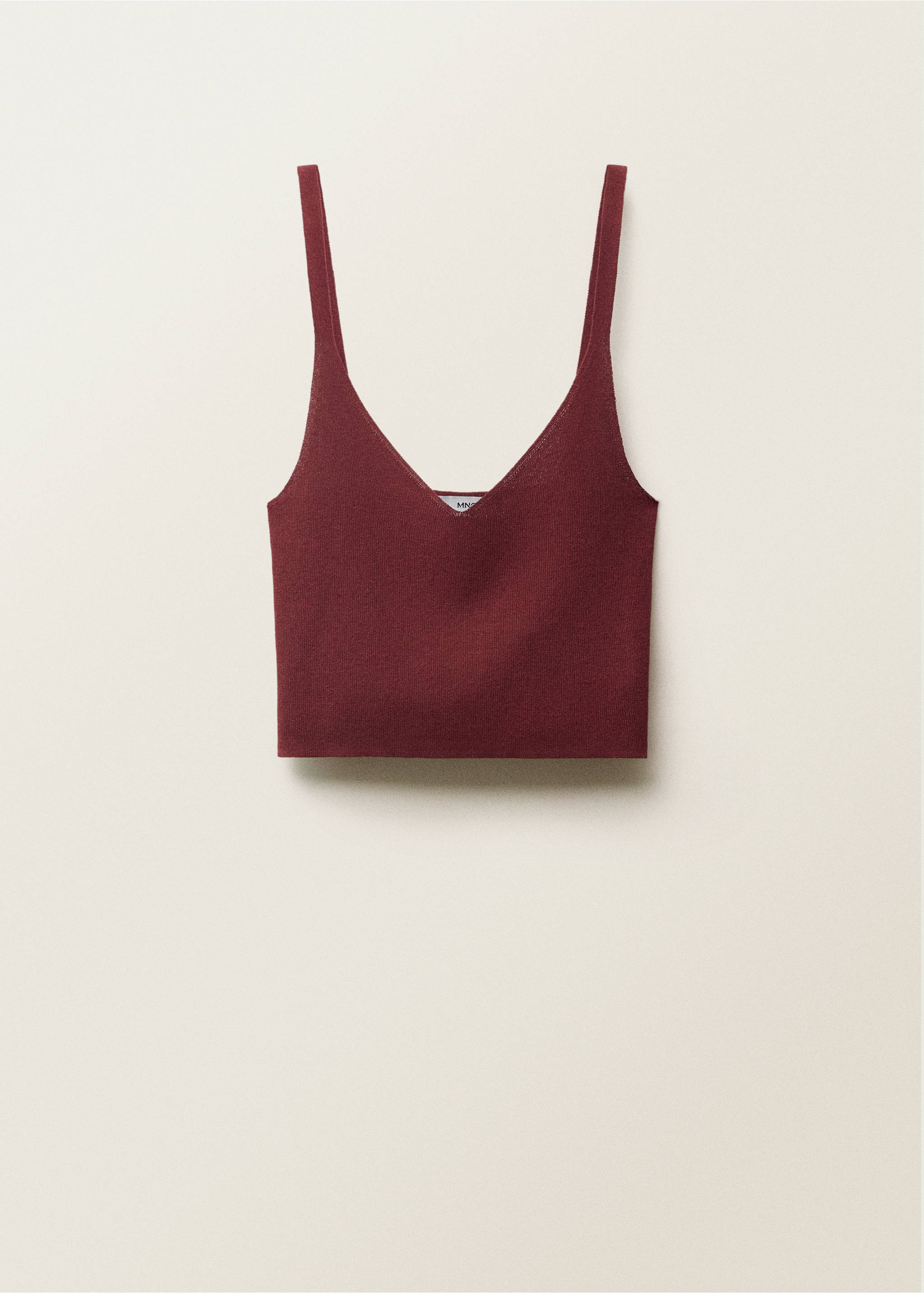 Fine-knit crop top - Article without model, Burgundy. Ref: 87027190-00.