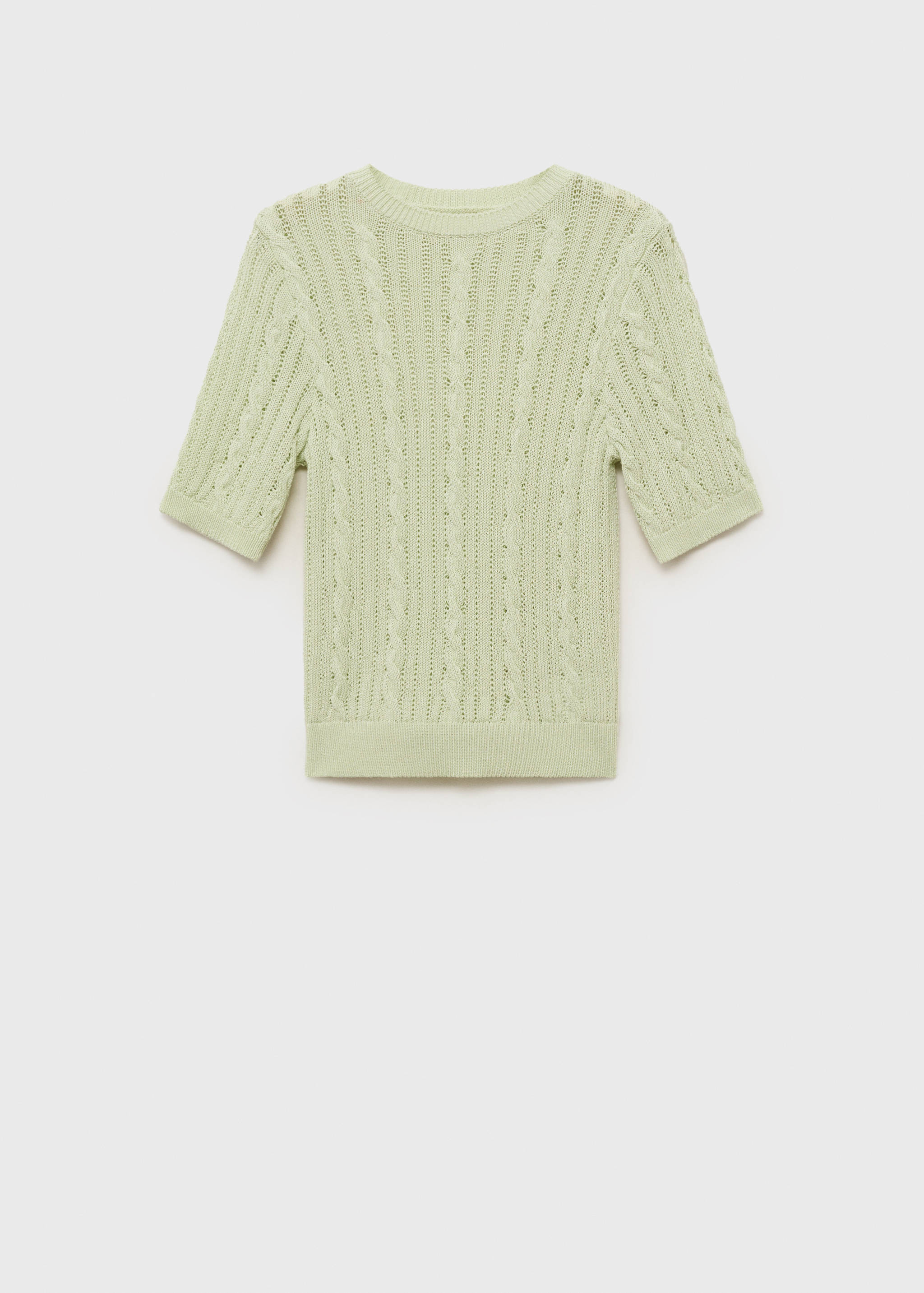 Short-sleeved cable-knit sweater - Article without model