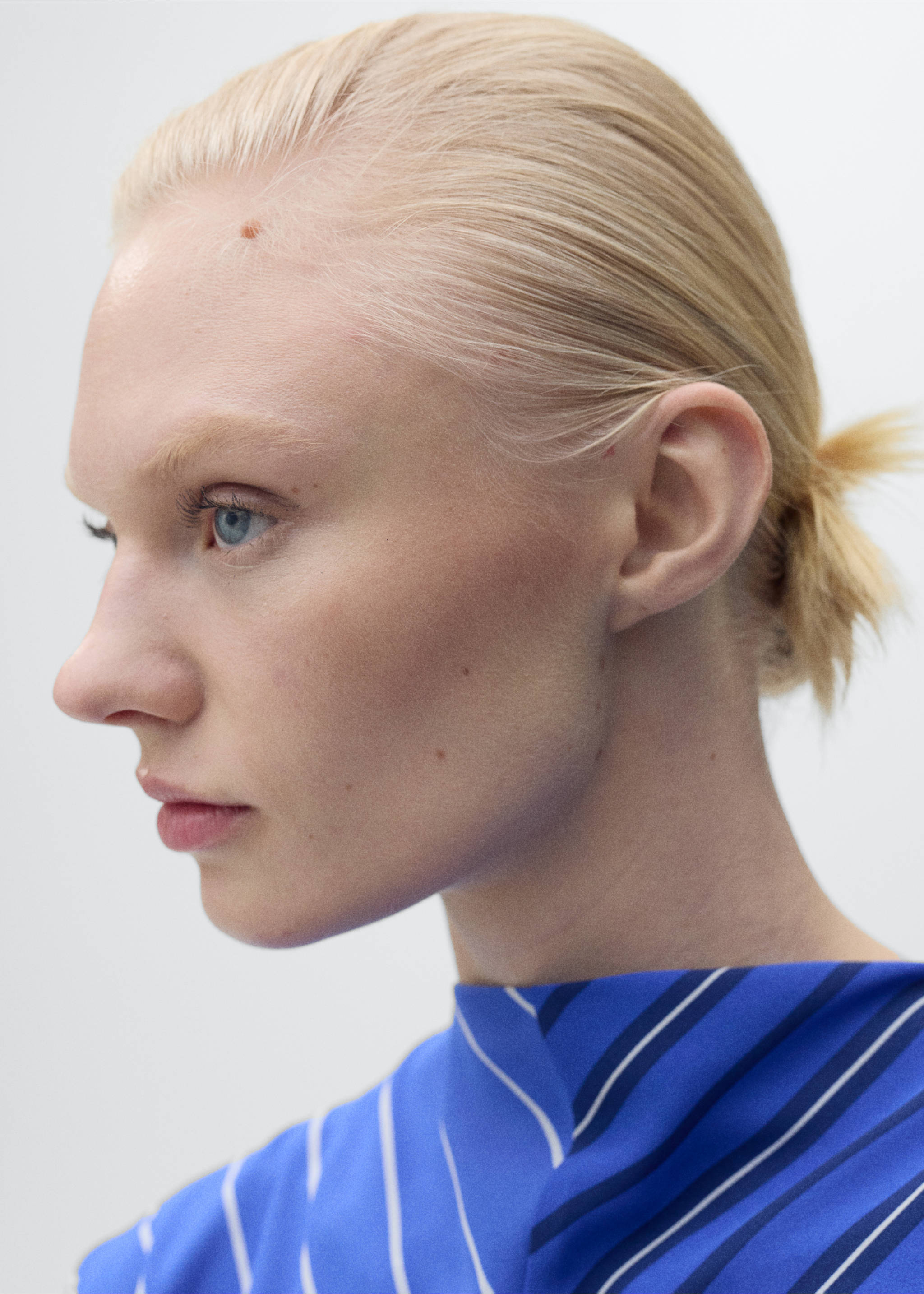 Chemisier rayures combinées - Détail de l'article 1, Bleu. Ref: 87027195-00.