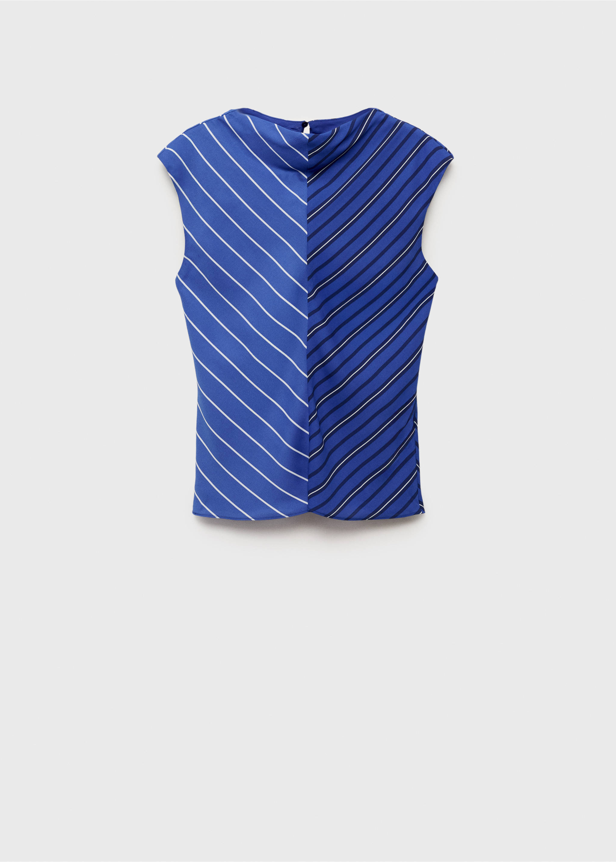Combined striped blouse - Article without model, Blue. Ref: 87027195-00.