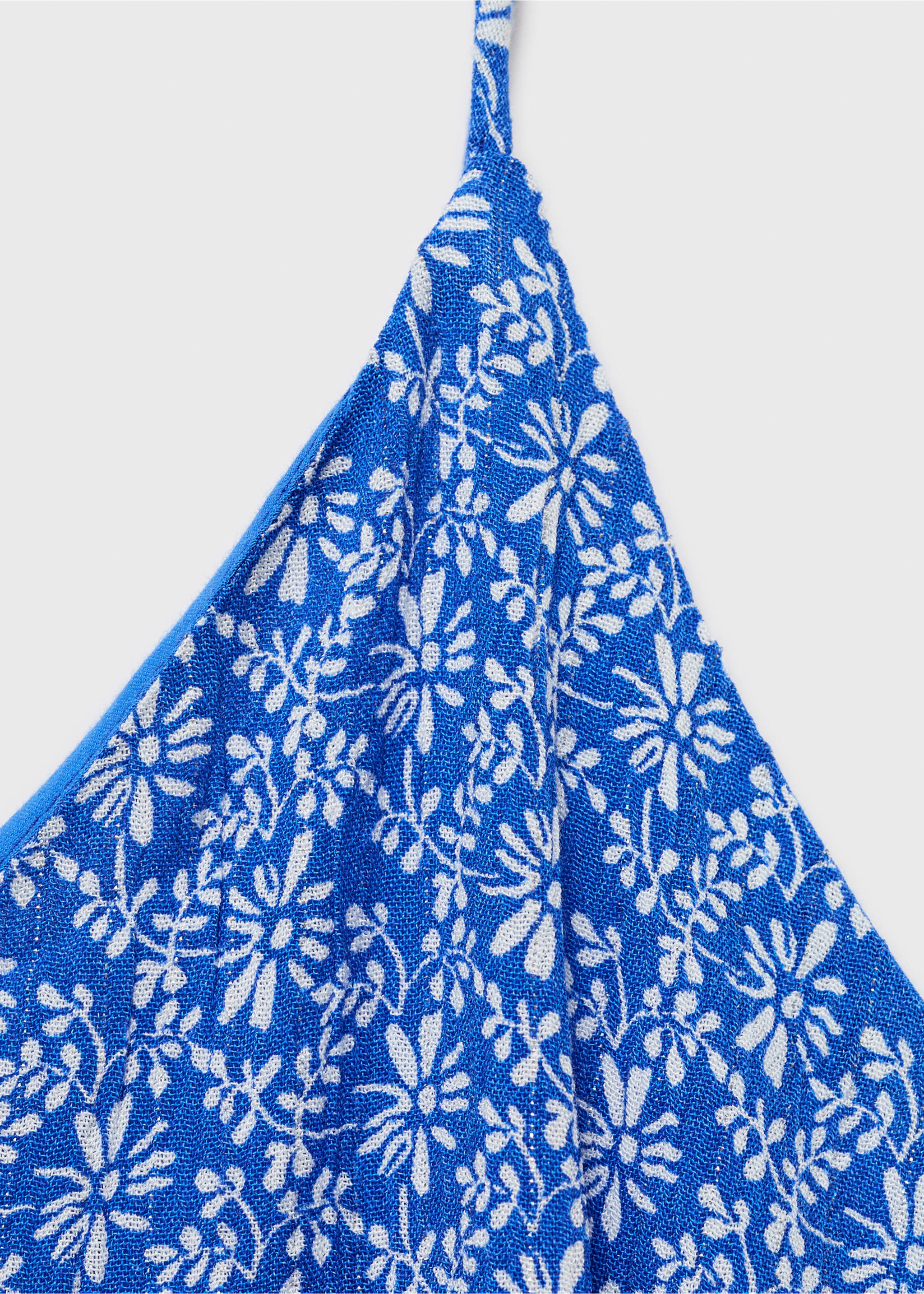 Long floral-print dress - Details of the article 8, Vibrant blue. Ref: 87027684-00.