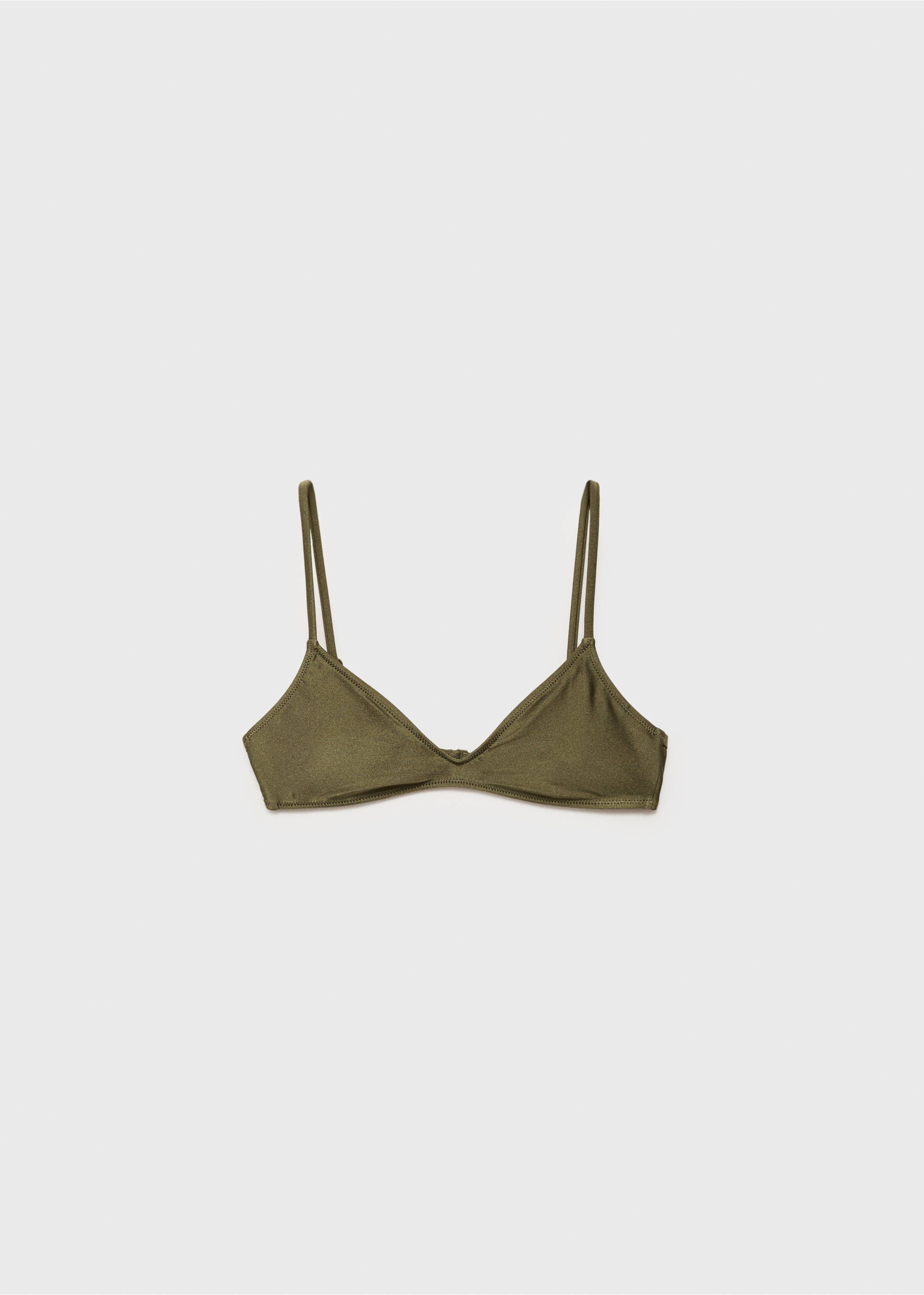 Haut de bikini finition satinée - Article sans modèle, Kaki. Ref: 87027685-00.