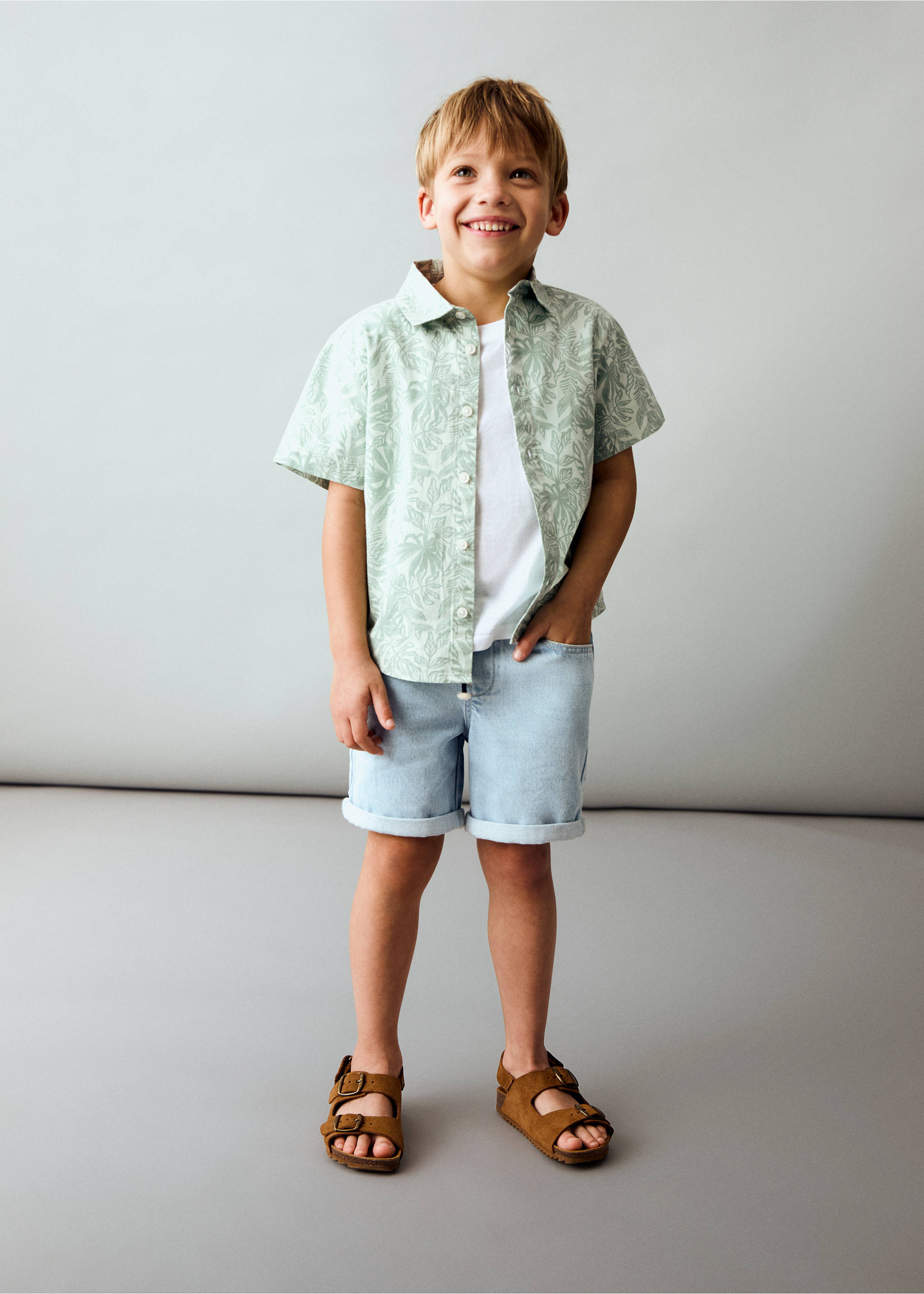 Camisa estampado floral - Plano geral, Rosa-pálido. Ref: 87027689-00.