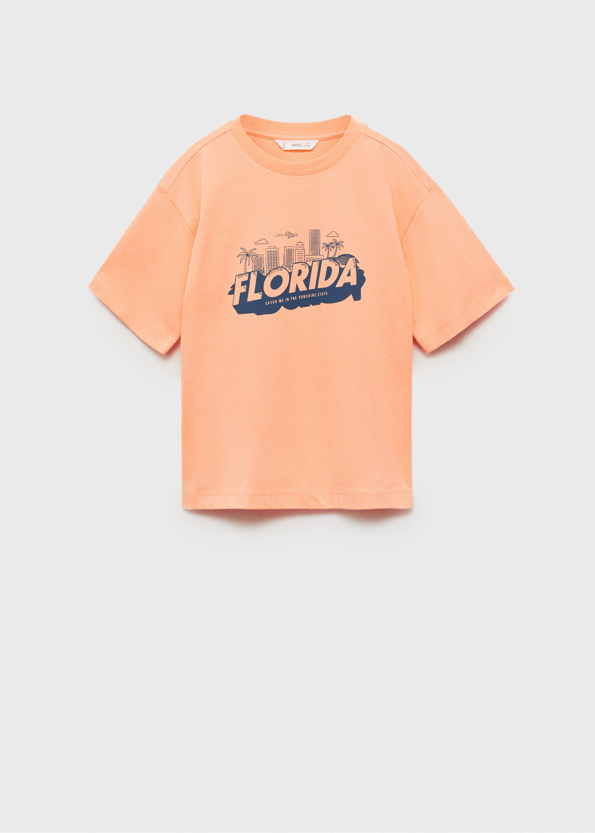 Short-sleeved printed t-shirt - Article without model, Orange. Ref: 87027692-00.