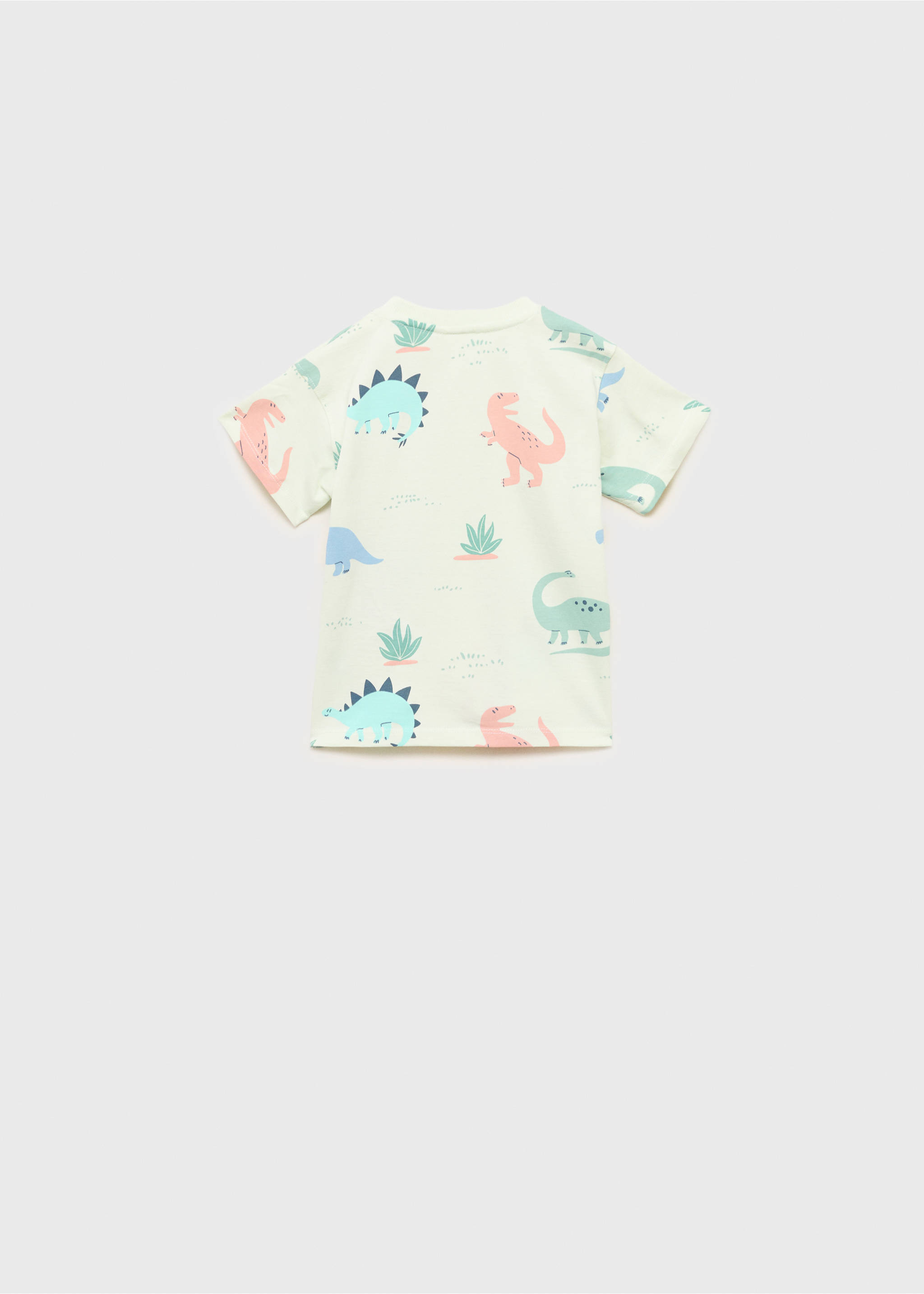 Cotton dinosaur t-shirt - Reverse of the article, Pastel Green. Ref: 87027693-00.