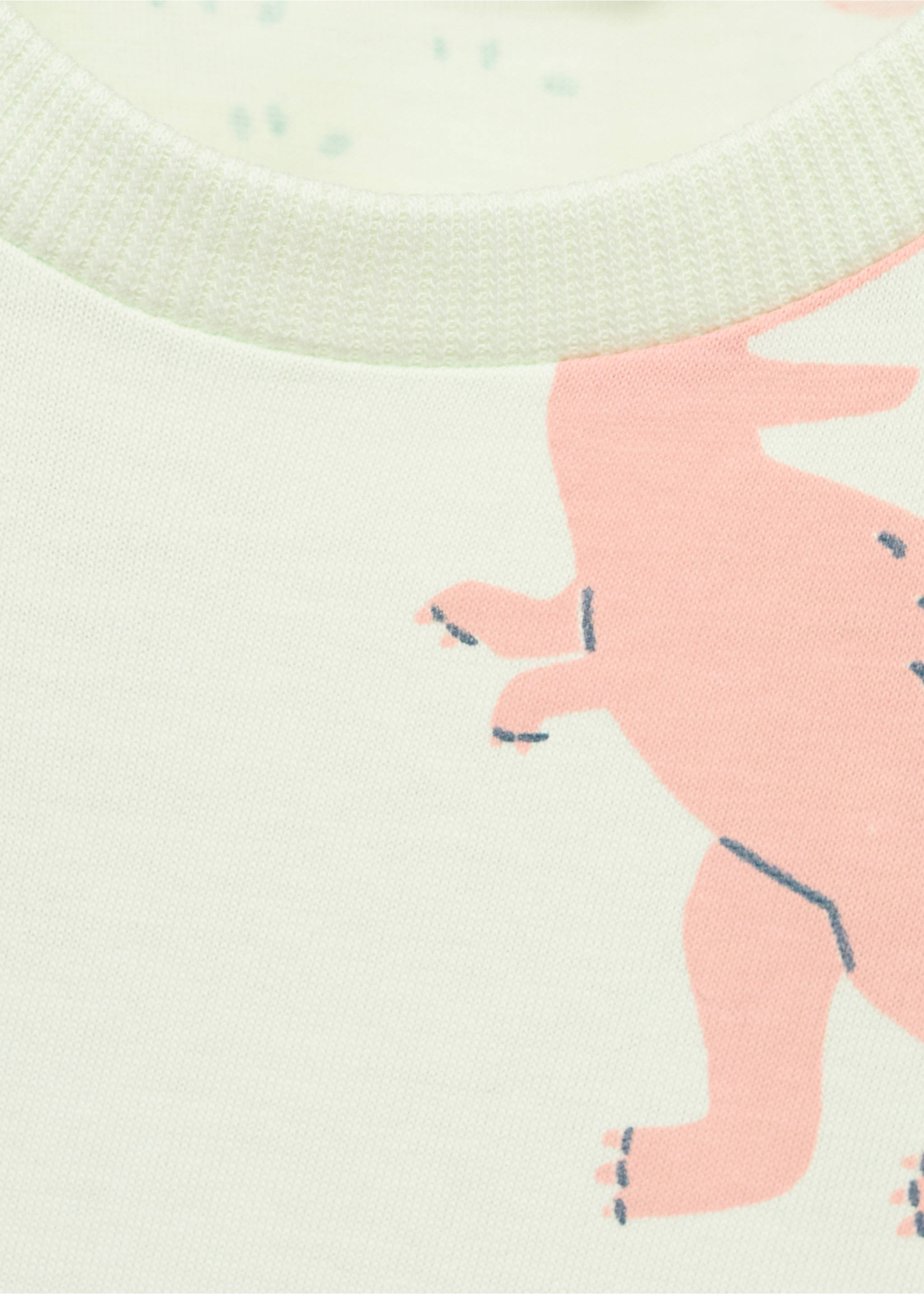 Cotton dinosaur t-shirt - Details of the article 8, Pastel Green. Ref: 87027693-00.