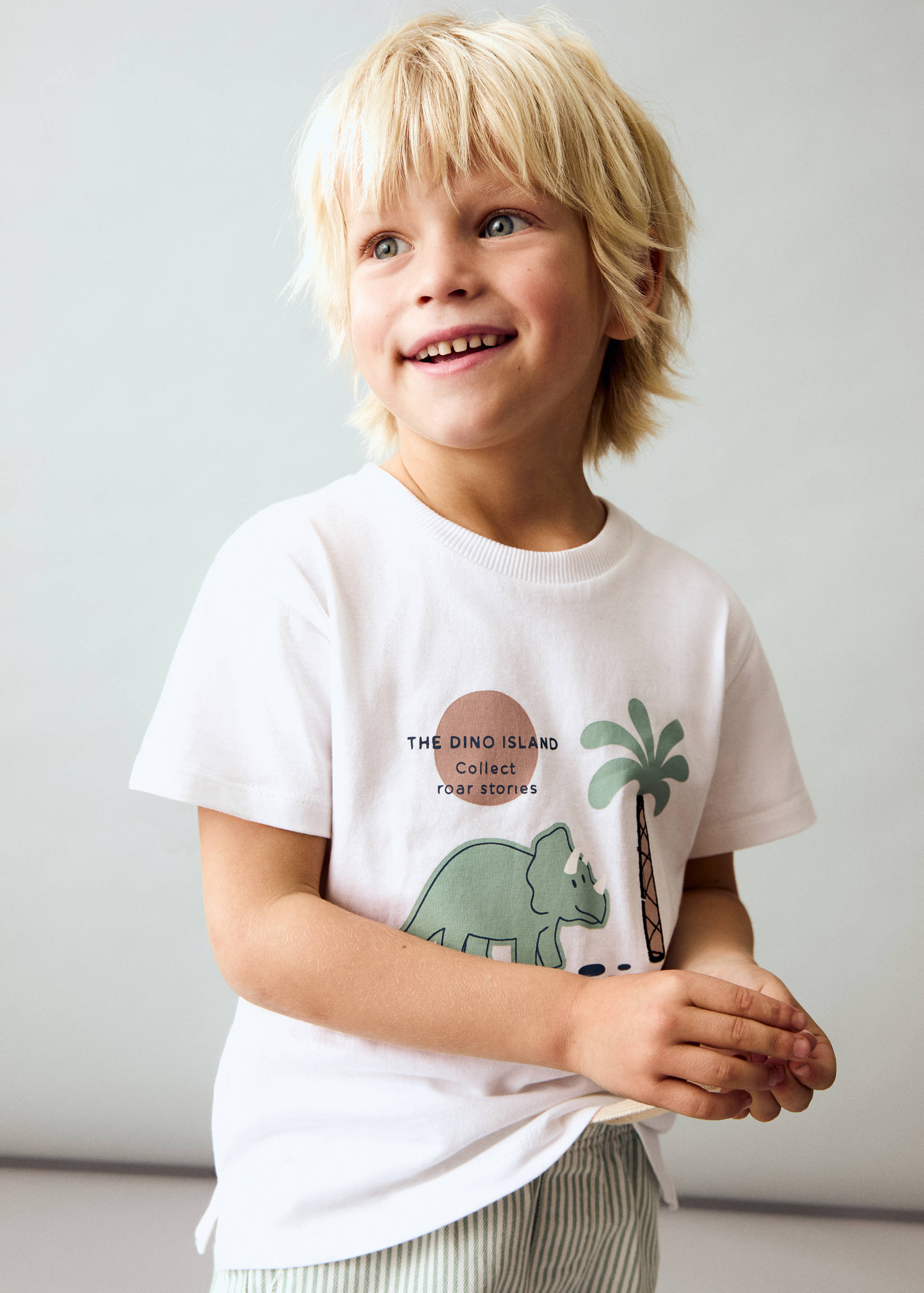 Printed cotton-blend t-shirt - Medium plane