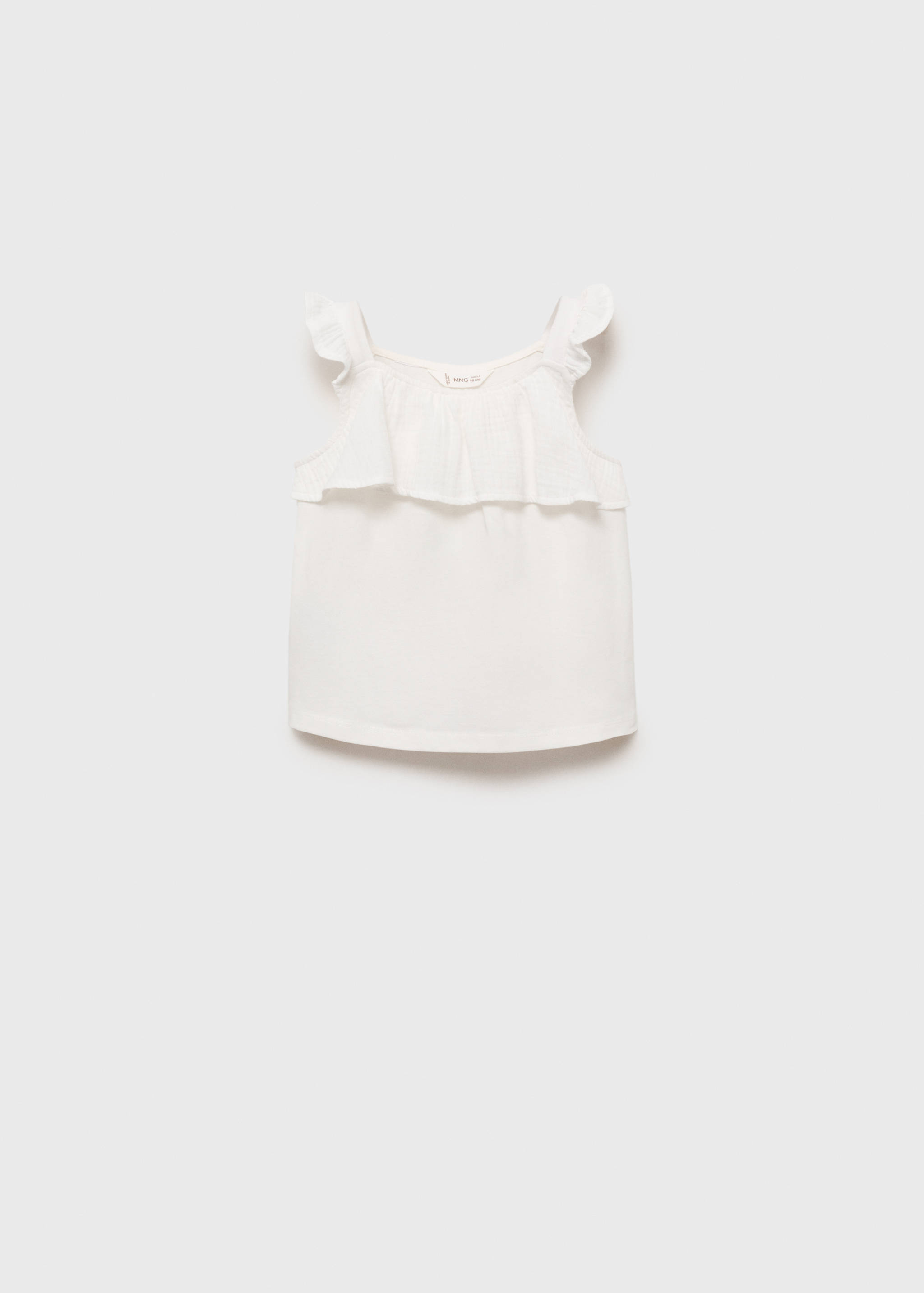 T-shirt med volang och textur - Artikel utan modell