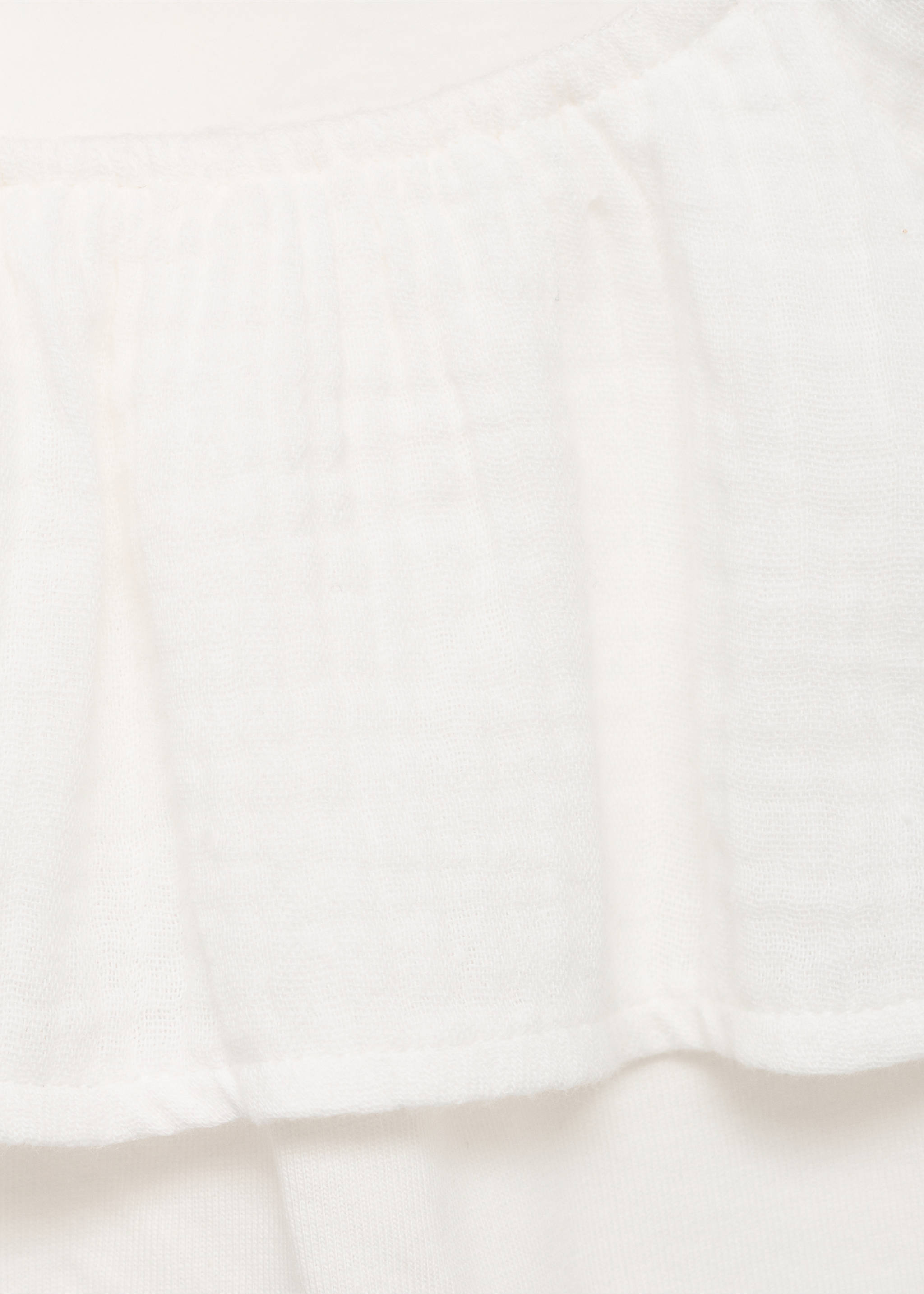 Ruffle textured T-shirt - Details of the article 8, Off White. Ref: 87027700-00.