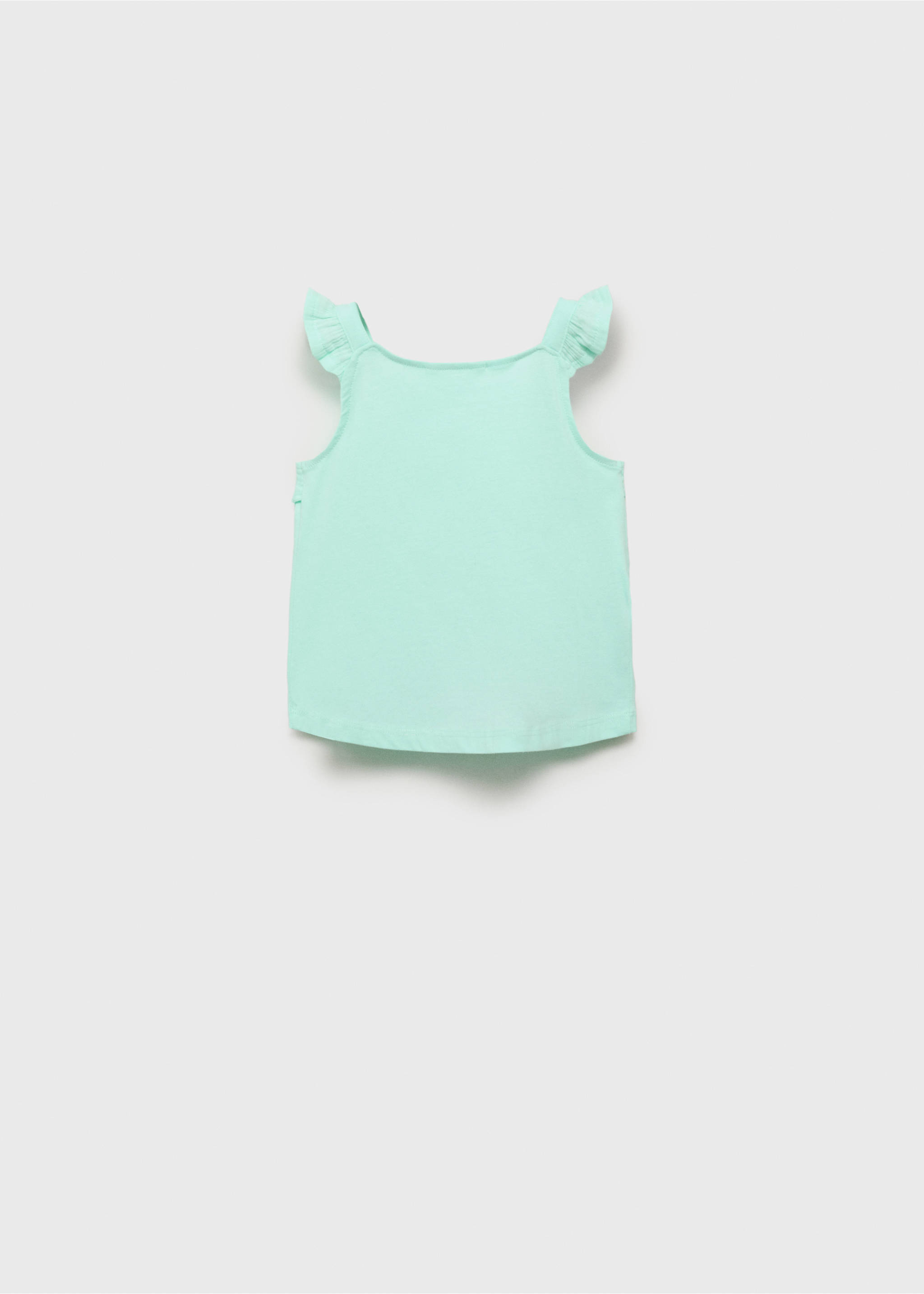 Ruffle textured T-shirt - Reverse of the article, Mint Green. Ref: 87027700-00.