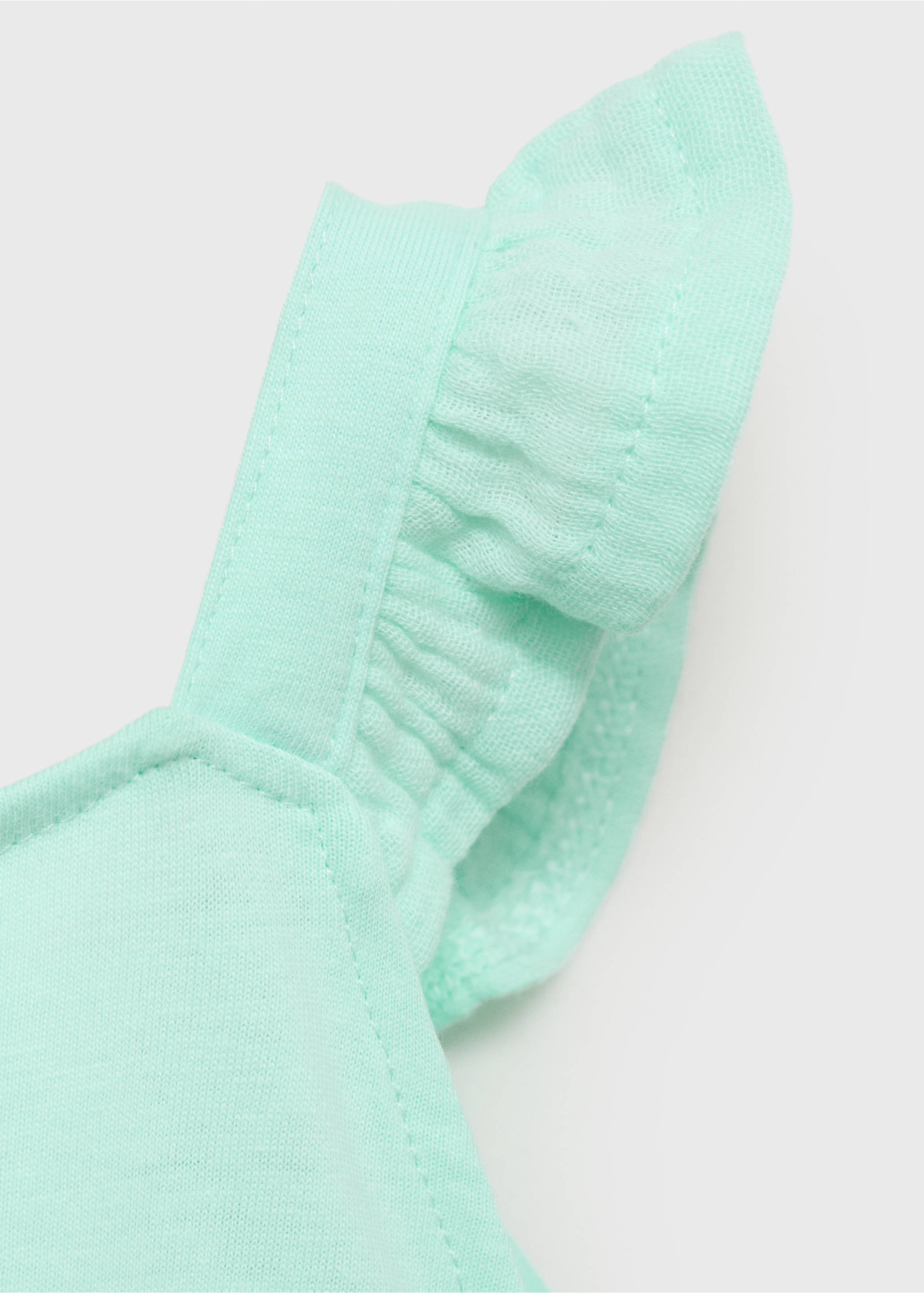 Ruffle textured T-shirt - Details of the article 0, Mint Green. Ref: 87027700-00.