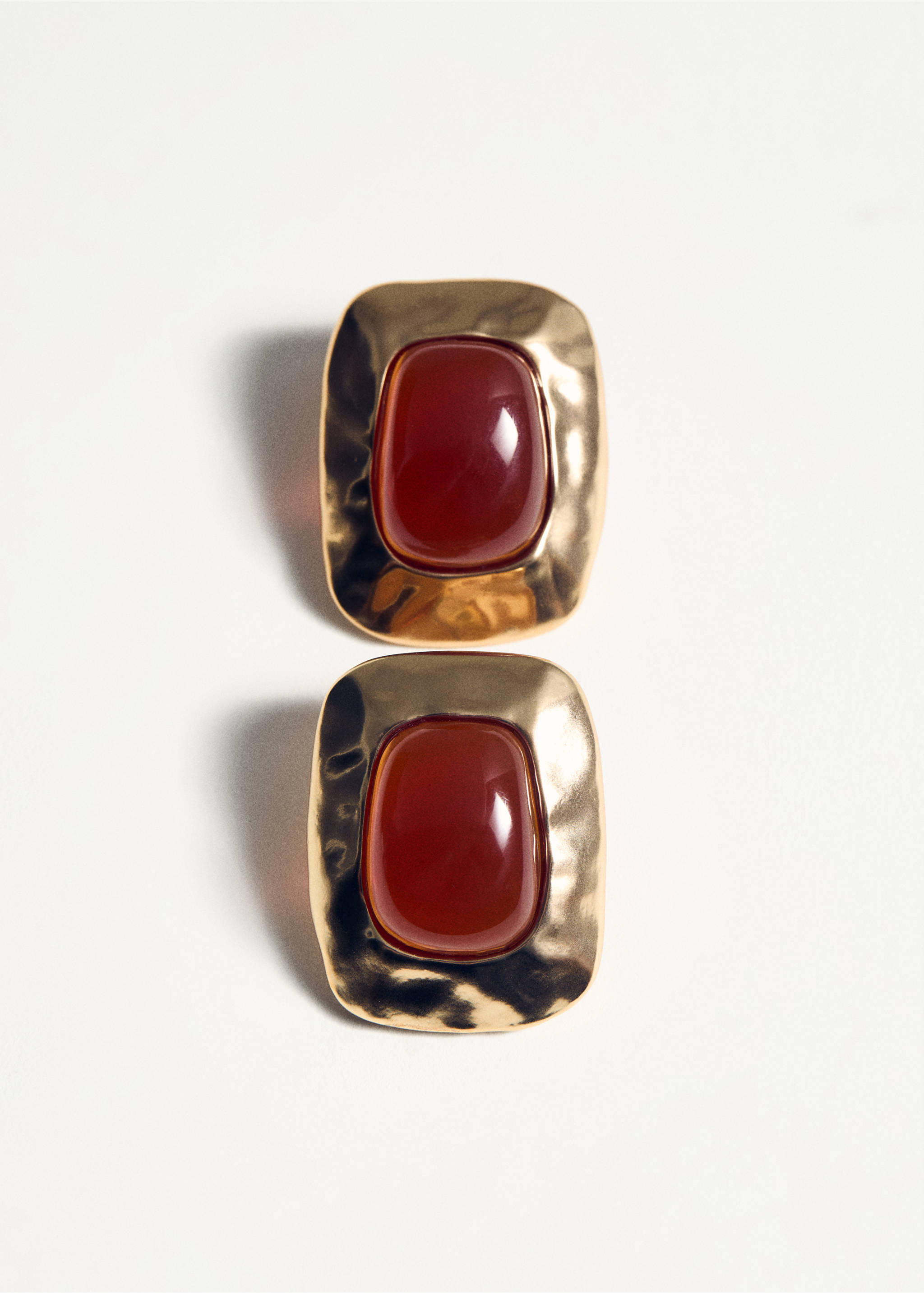 Combined resin stone earrings - Details of the article 5, Gold. Ref: 87027701-00.