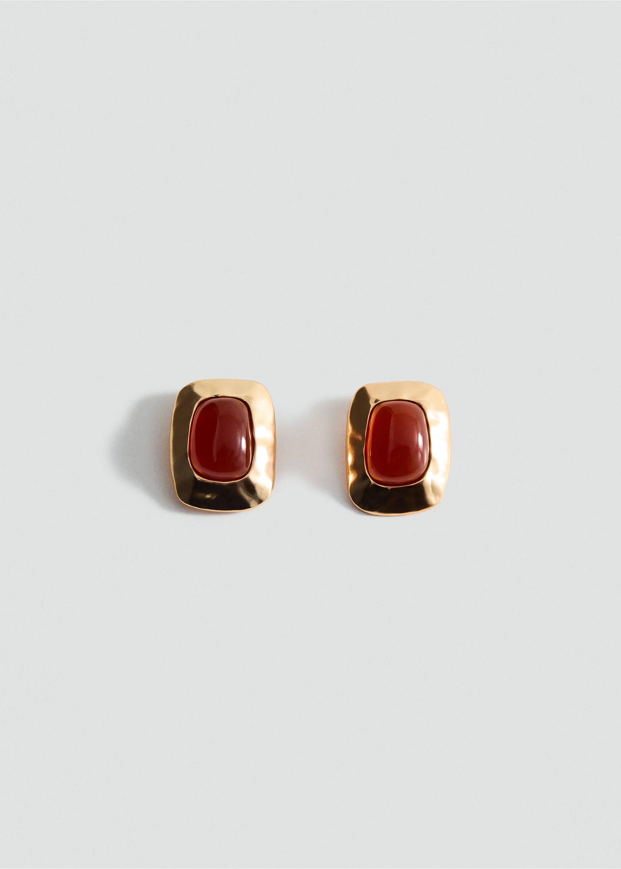 Combined resin stone earrings - Article without model, Gold. Ref: 87027701-00.