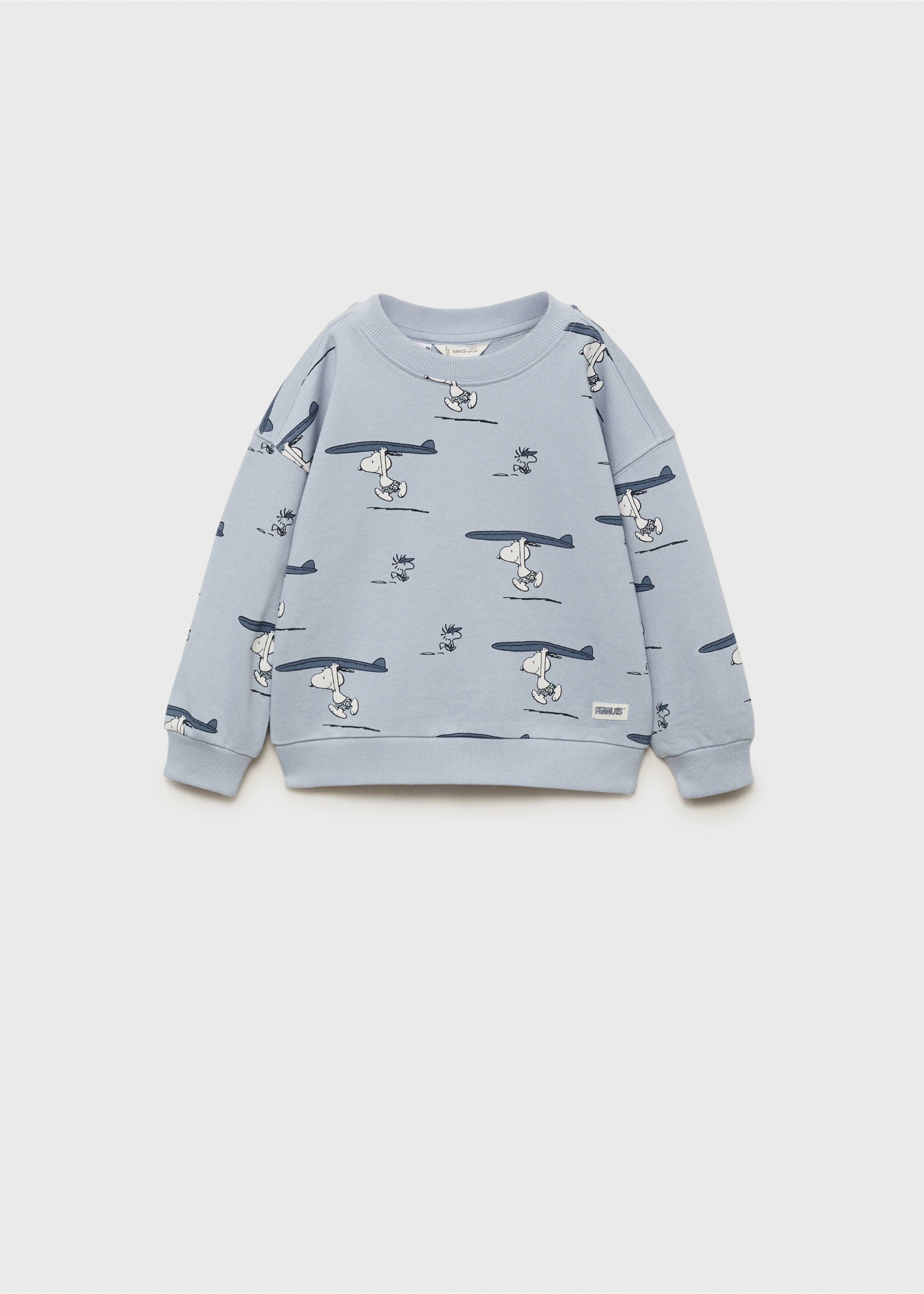 Sweat-shirt Snoopy coton - Article sans modèle, Bleu ciel. Ref: 87027706-00.