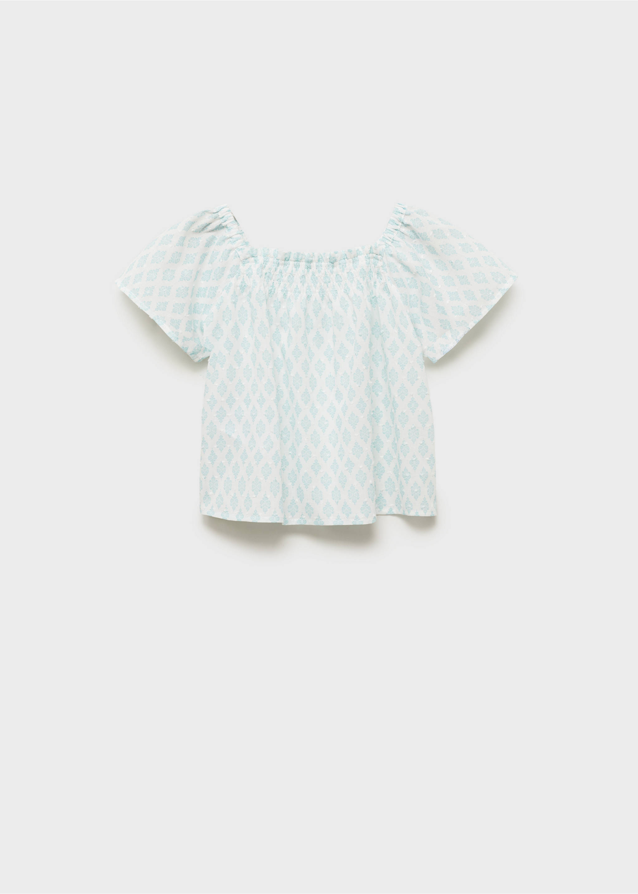 Printed plumeti blouse - Article without model, Pastel Green. Ref: 87027710-00.