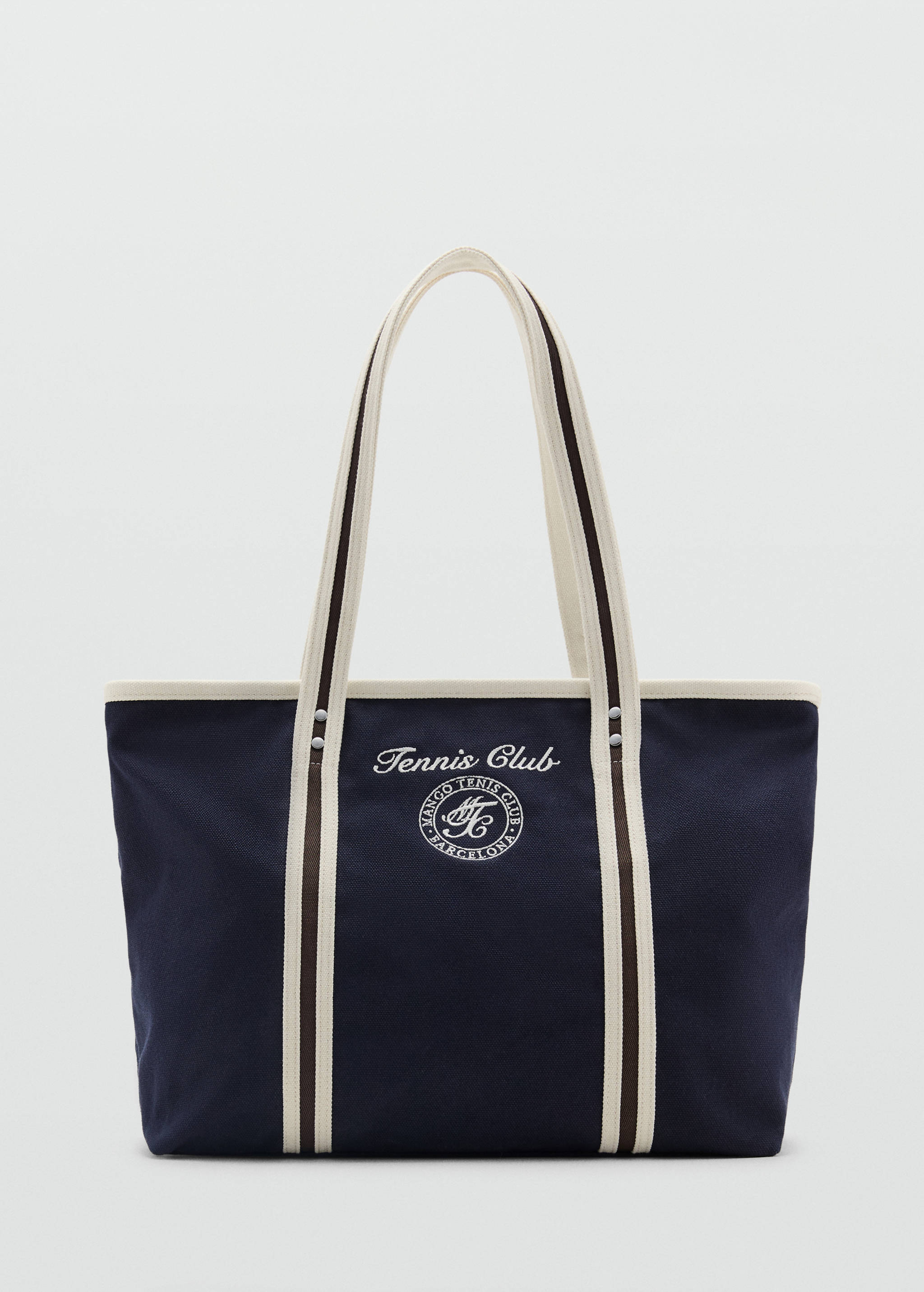 Shopper bag with embroidered message - Article without model