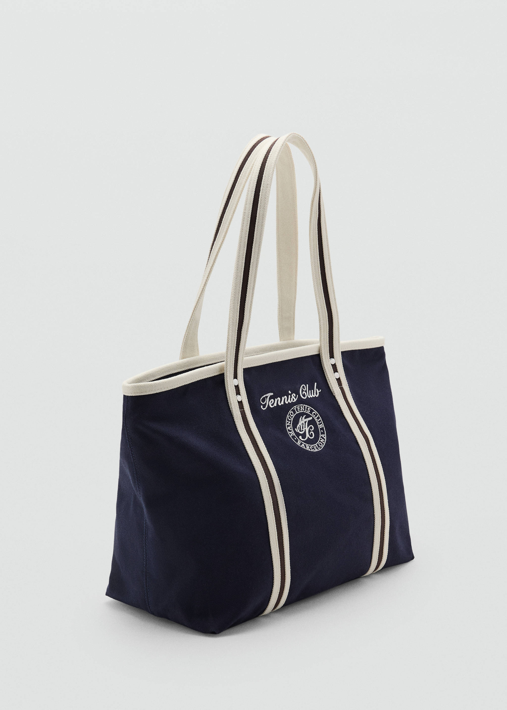 Shopper bag with embroidered message - Medium plane