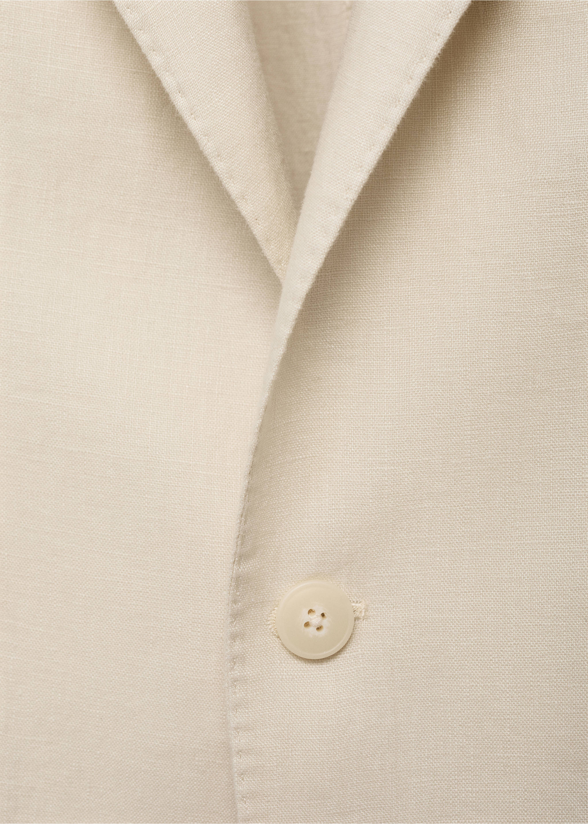 Salerno 100% linen slim fit suit blazer - Details of the article 8, Ecru. Ref: 87027887-00.
