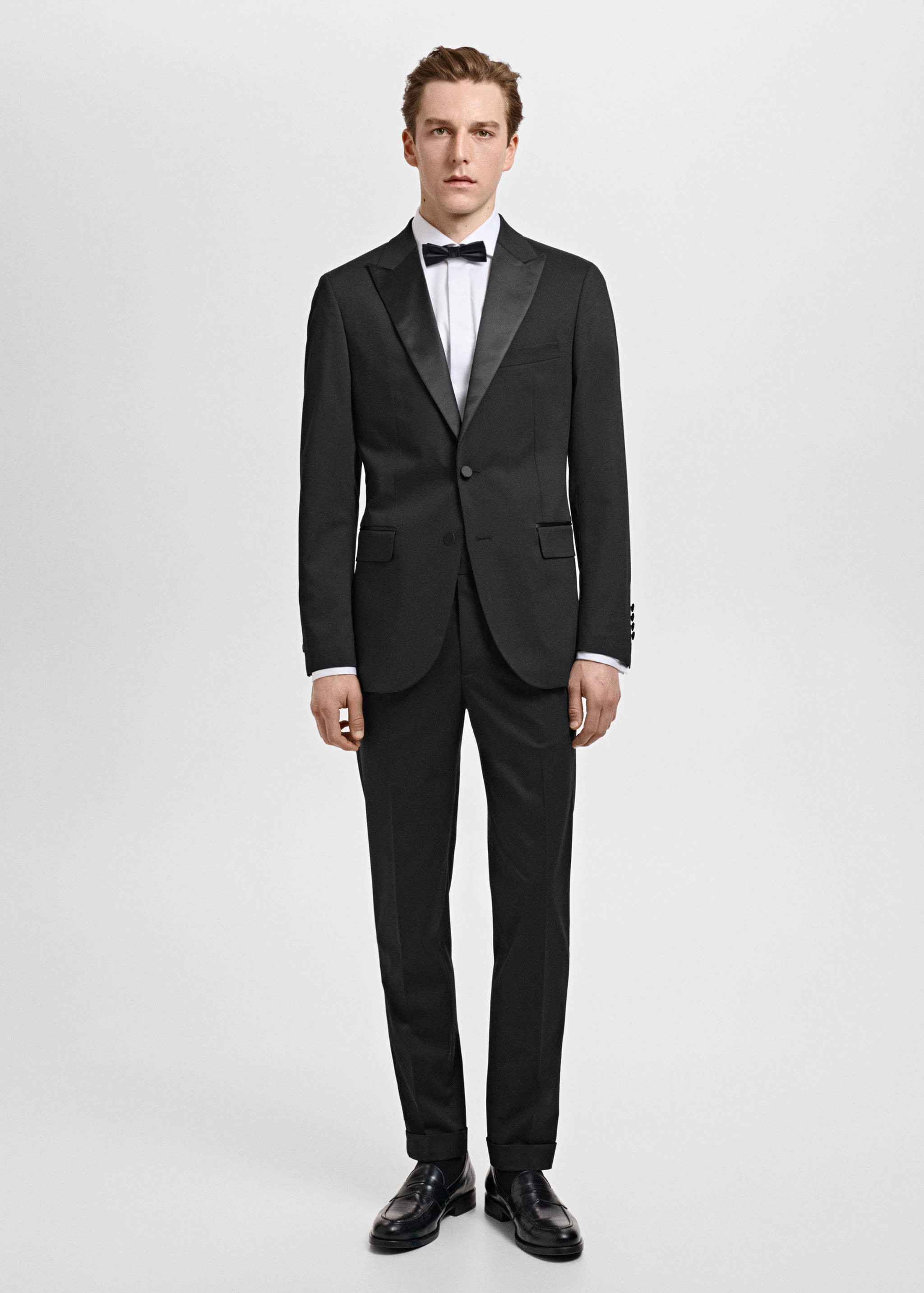 Satin lapels suit blazer - General plane