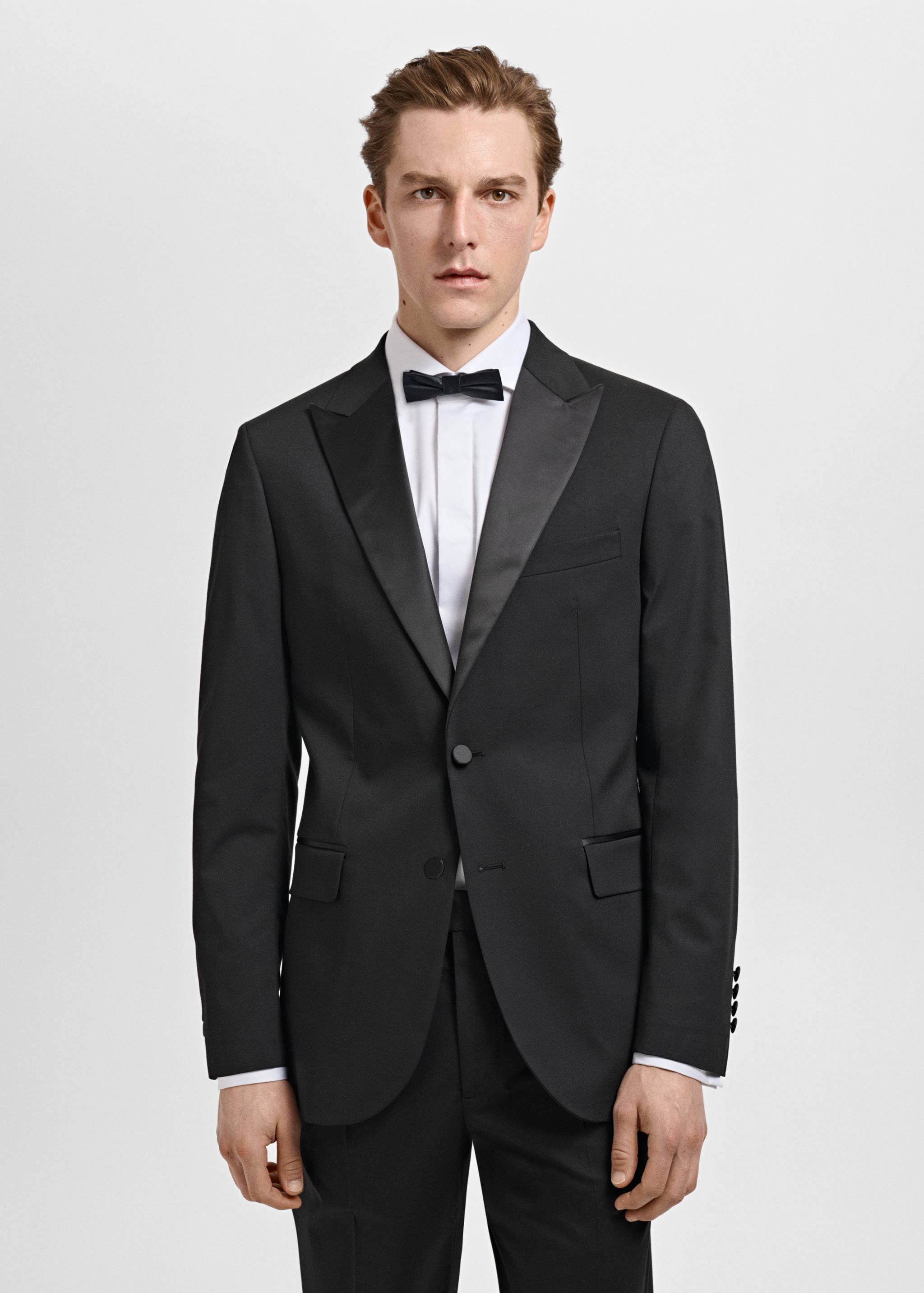 Satin lapels suit blazer - Medium plane