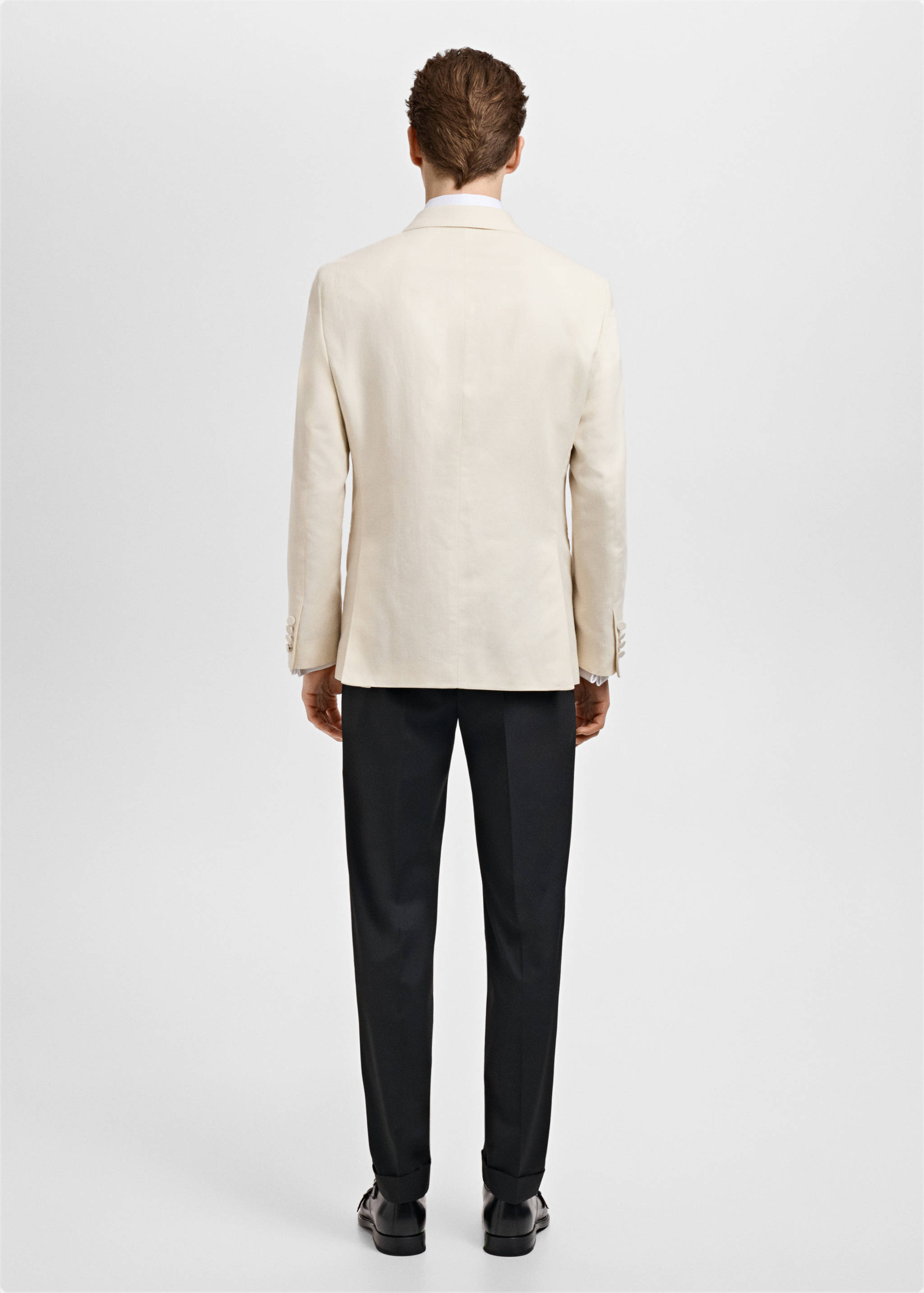 Slim-fit linen suit jacket - Reverse of the article