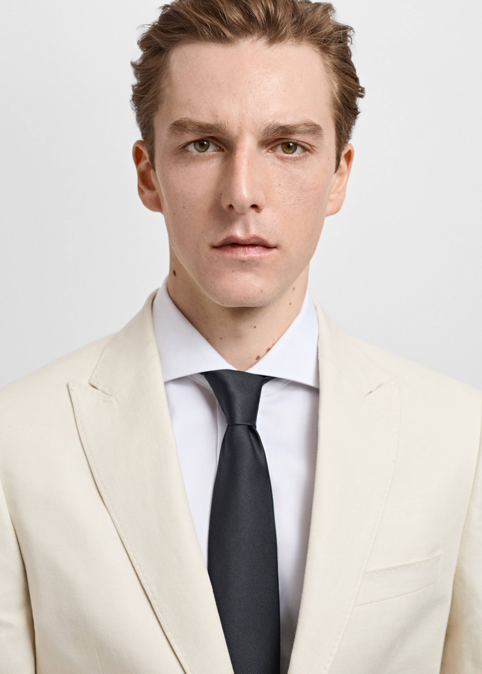 Slim-fit linen suit jacket - Details of the article 1
