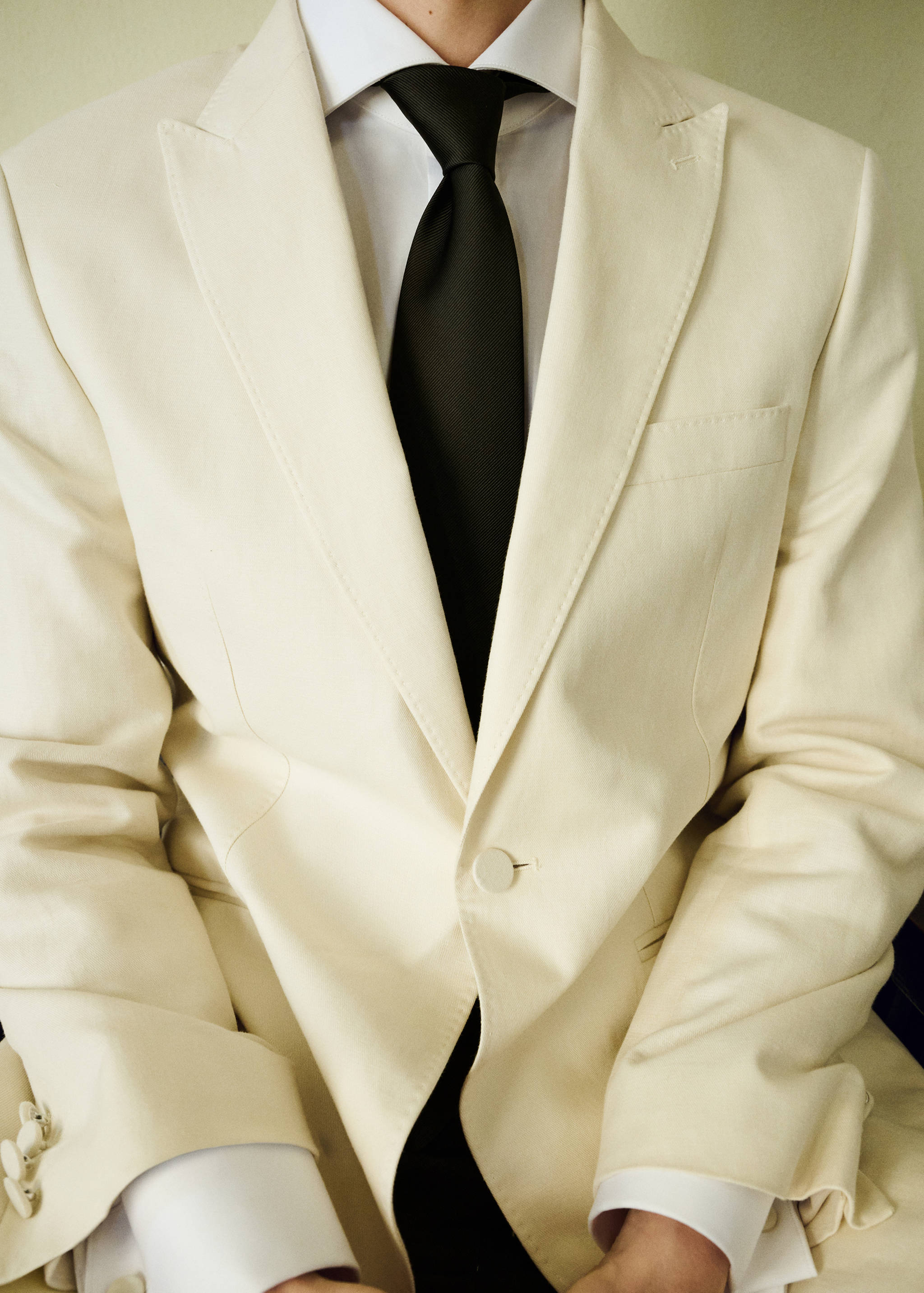 Slim-fit linen suit jacket - Details of the article 5