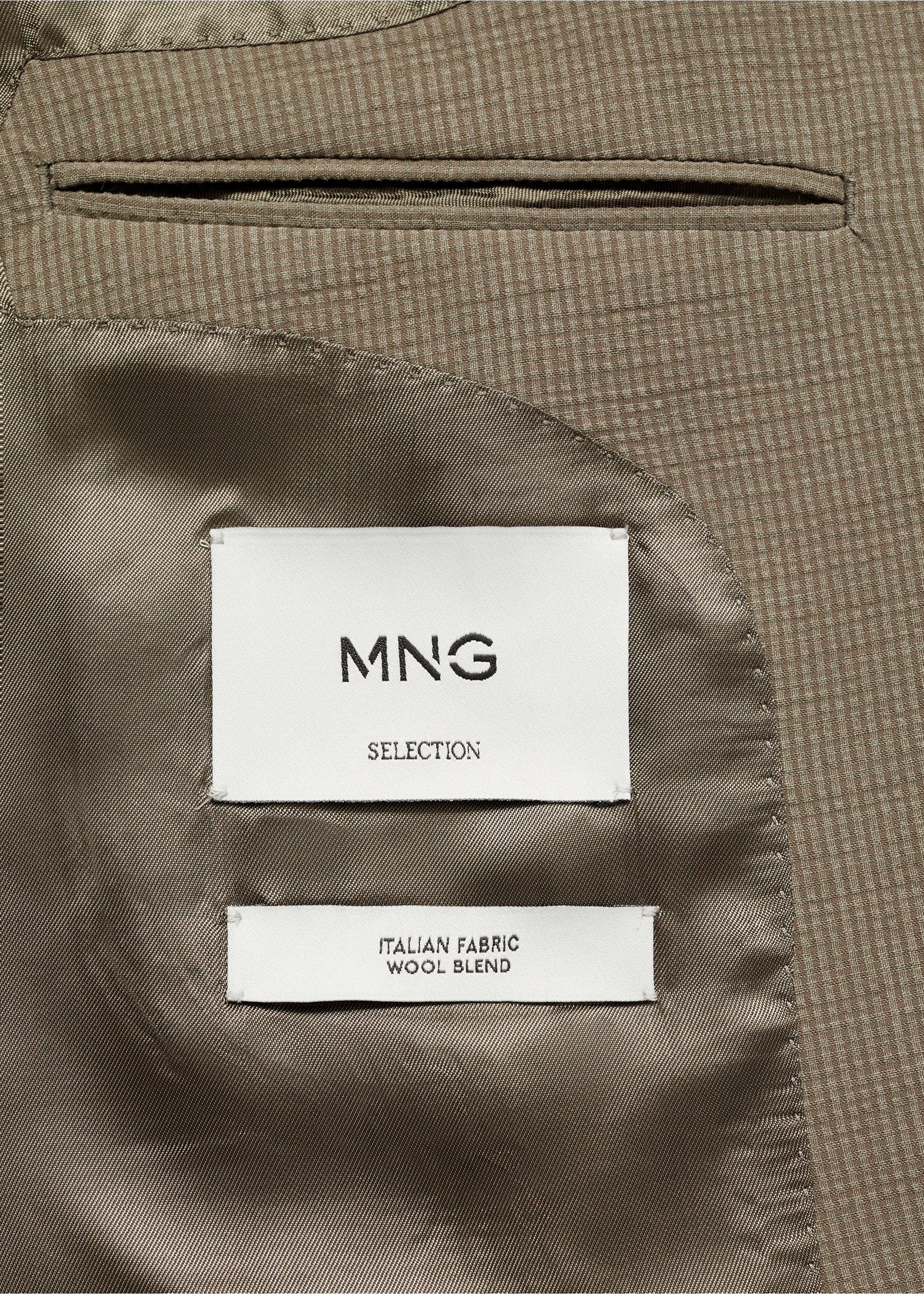 Garniturowa marynarka slim fit z chłodnej wełny - Szczegóły artykułu 0, Norkowy szary. Ref: 87027892-00.