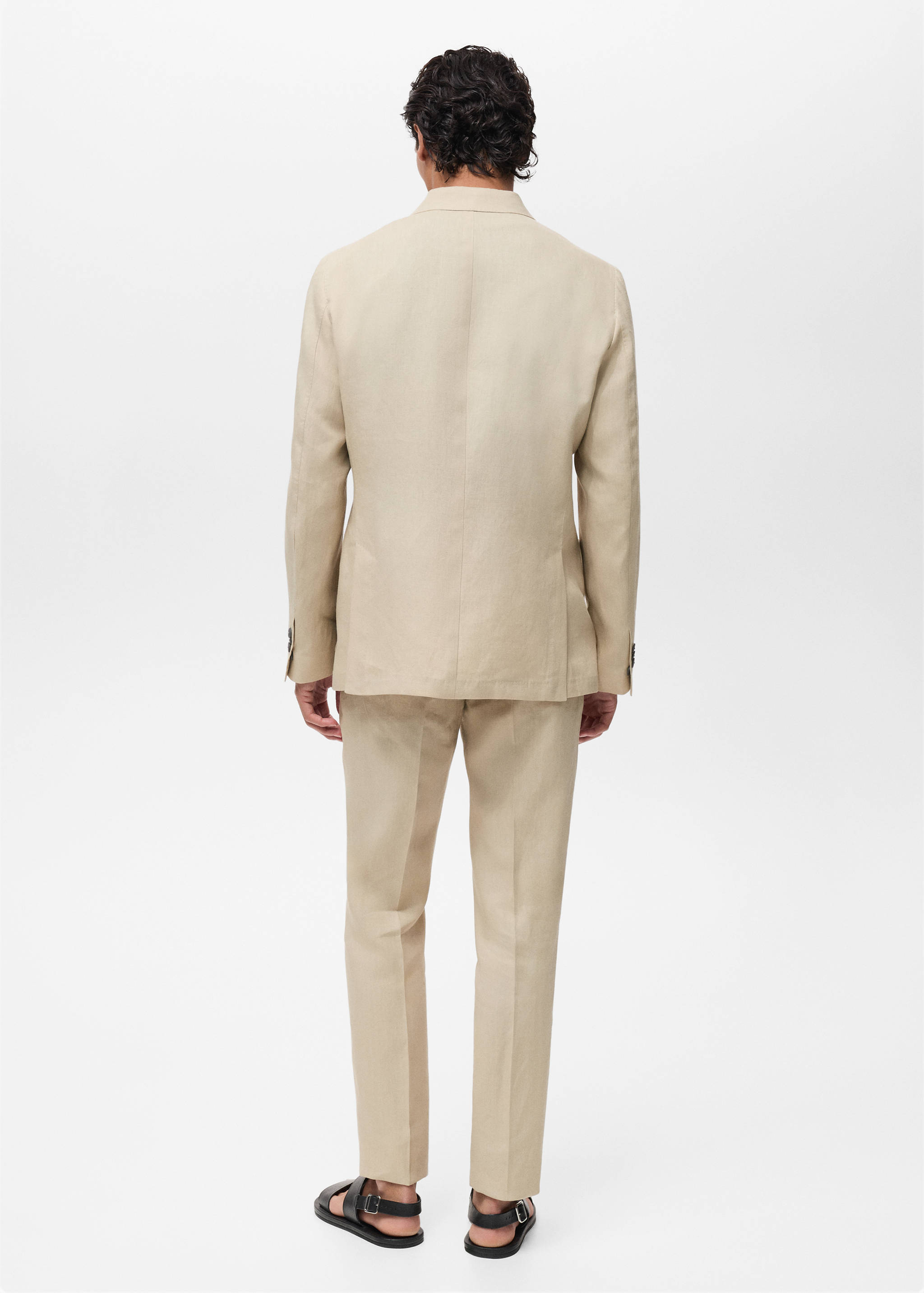 Blazer aus 100 % Leinen mit aufgesetzten Taschen - Rückseite des Artikels