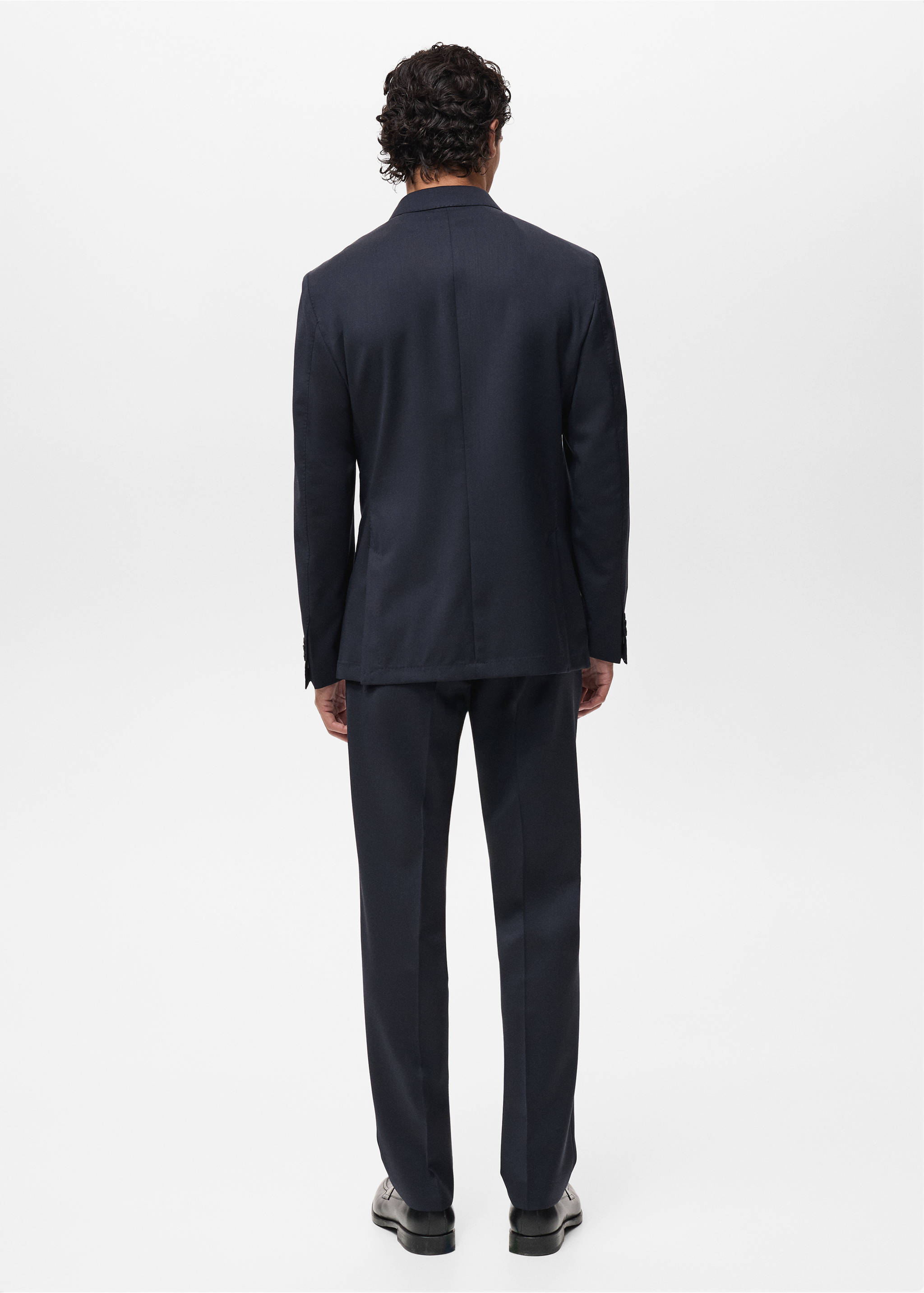 Americana vestit creuada 100% llana freda - Revers de l'article, Blau. Ref: 87027896-00.